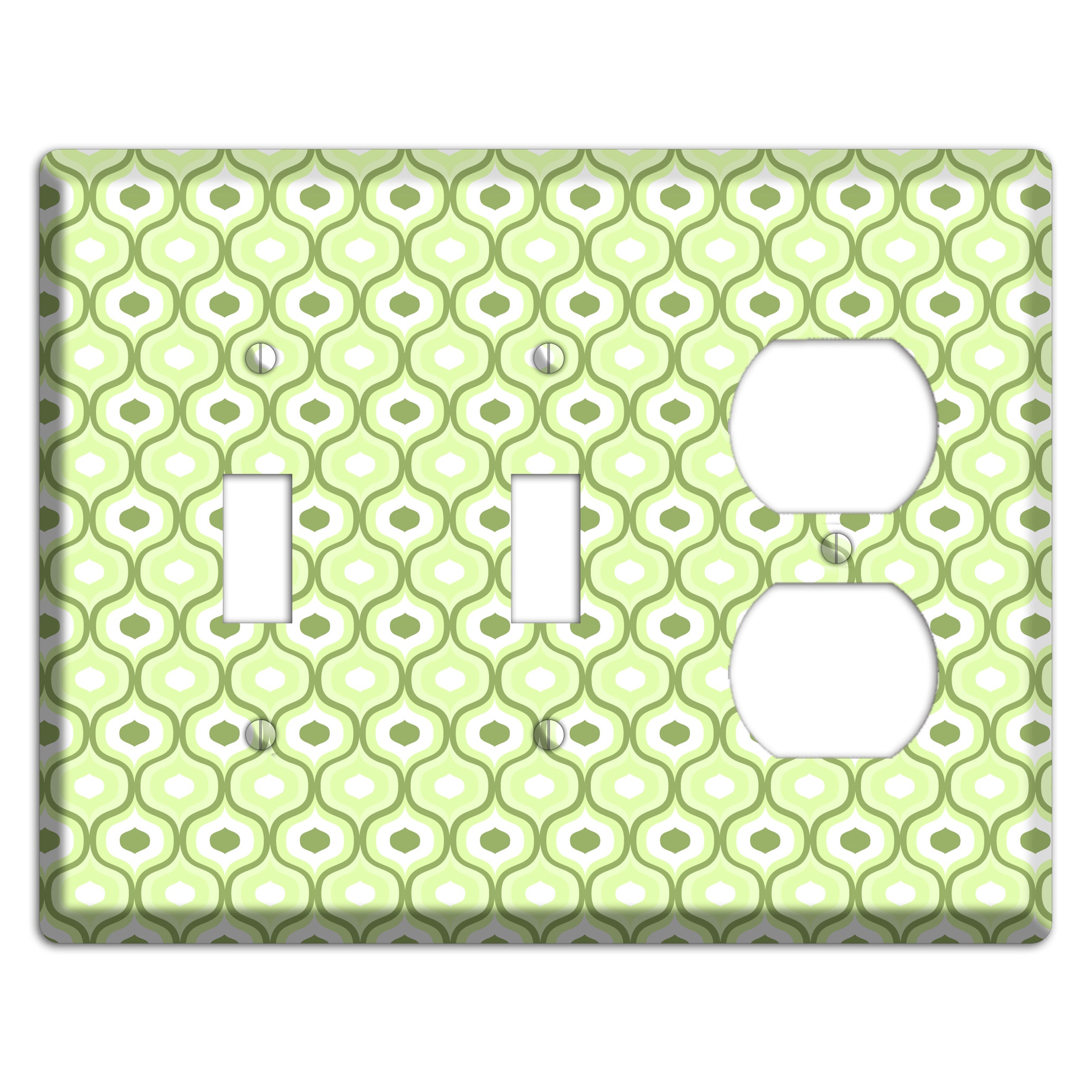 Multi Green Double Scallop 2 Toggle / Duplex Wallplate