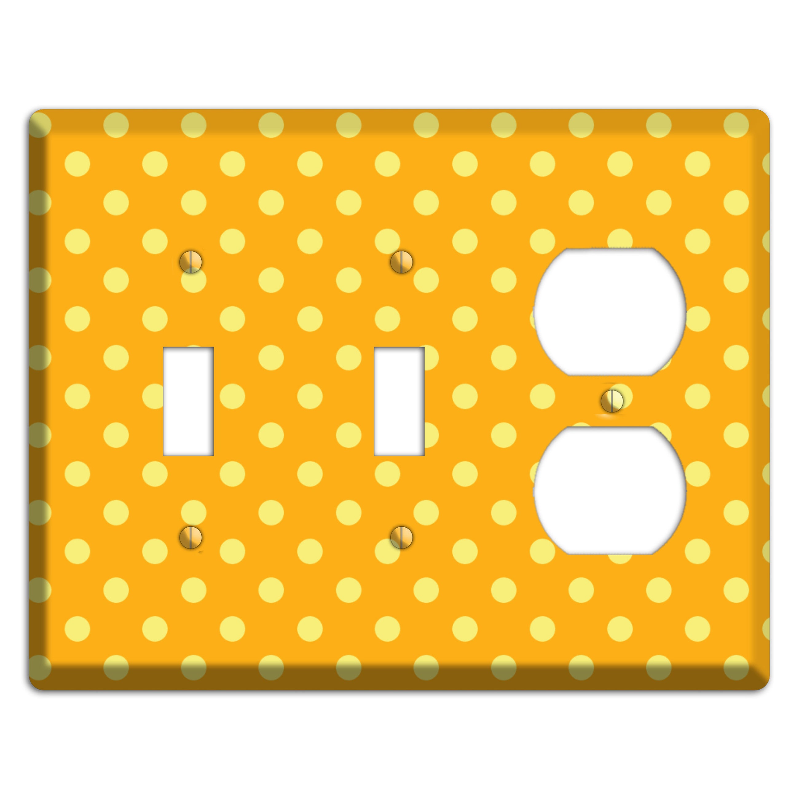 Orange and Yellow Polka Dot 2 Toggle / Duplex Wallplate
