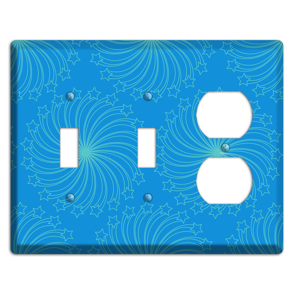 Multi Blue Star Swirl 2 Toggle / Duplex Wallplate