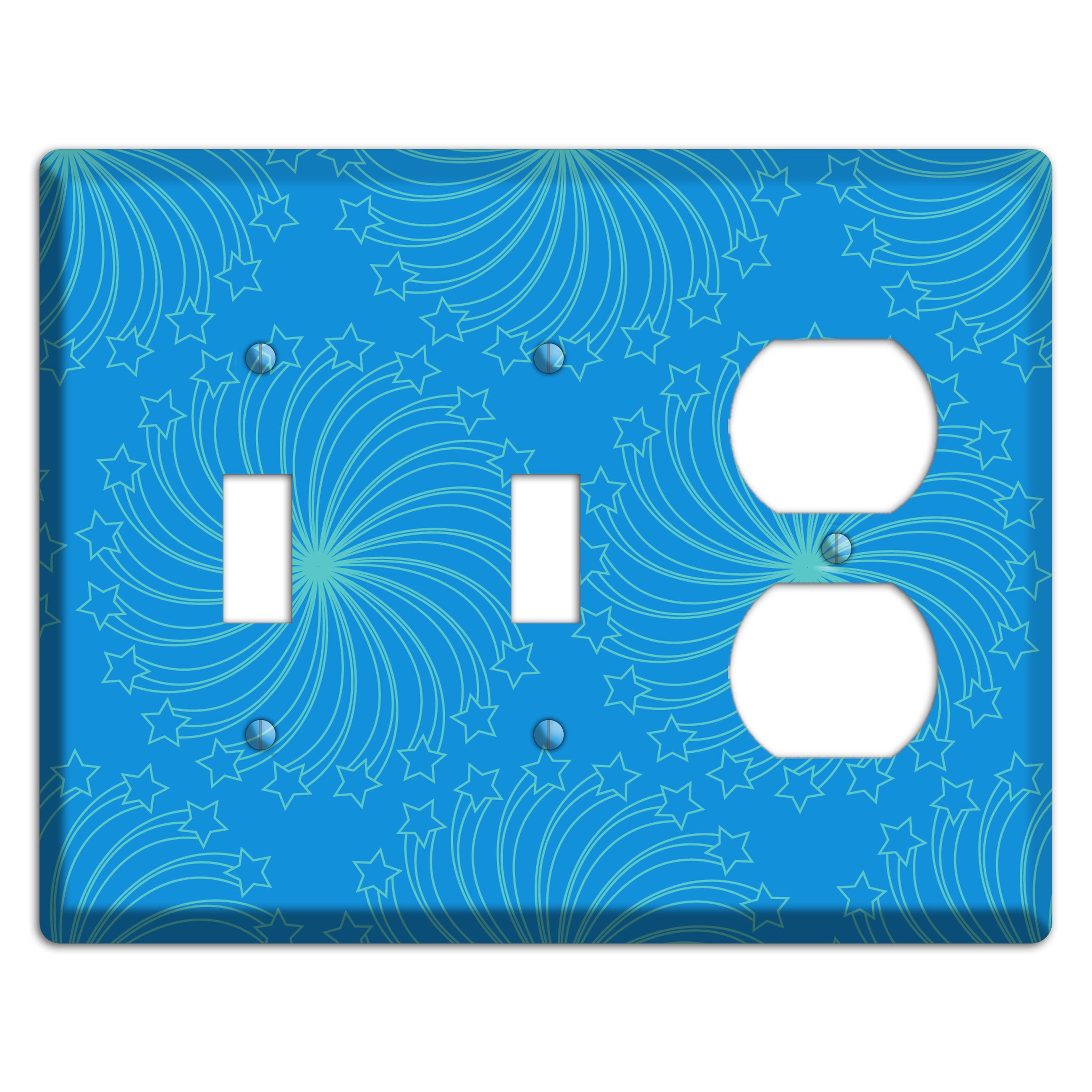 Multi Blue Star Swirl 2 Toggle / Duplex Wallplate