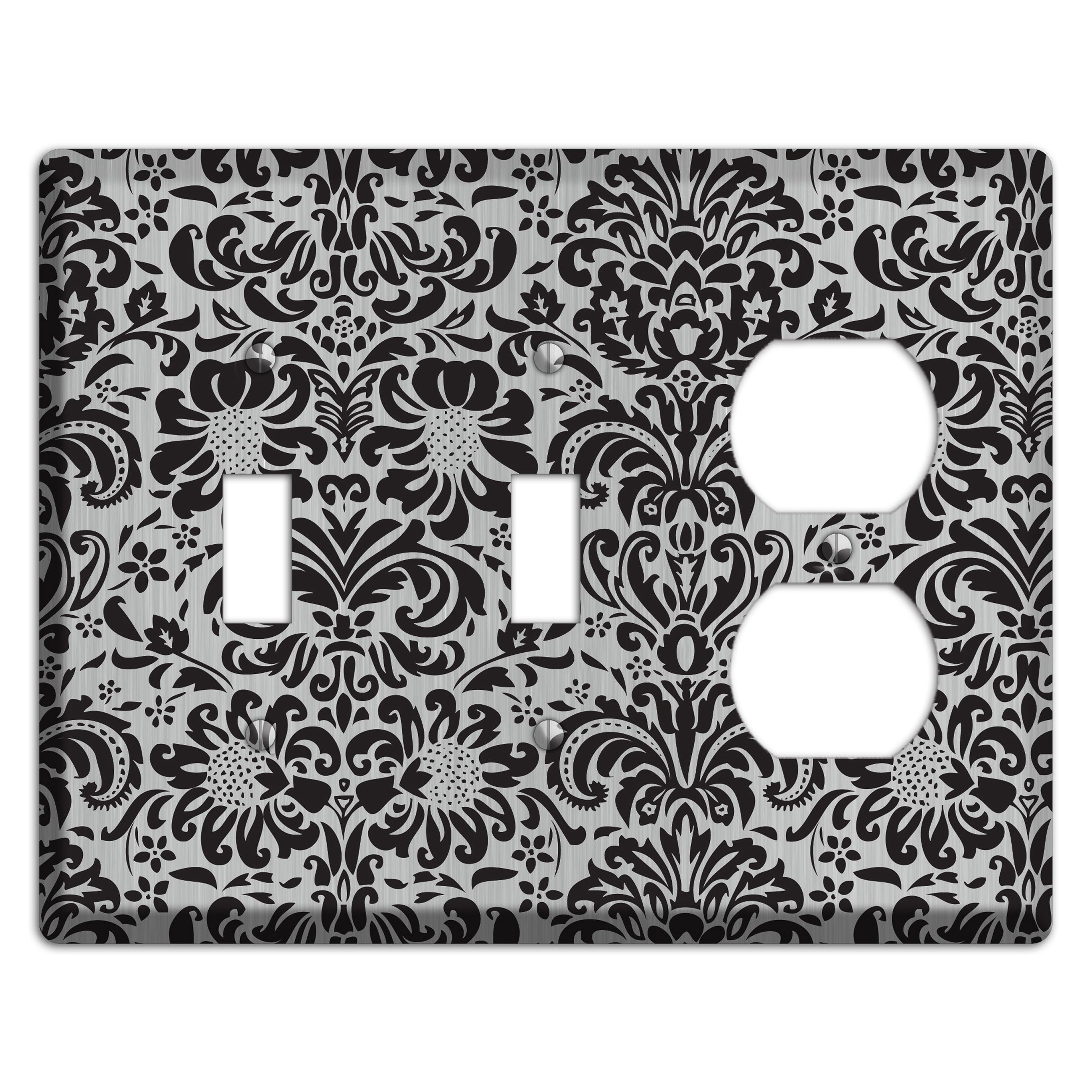 Black Toile  Stainless 2 Toggle / Duplex Wallplate