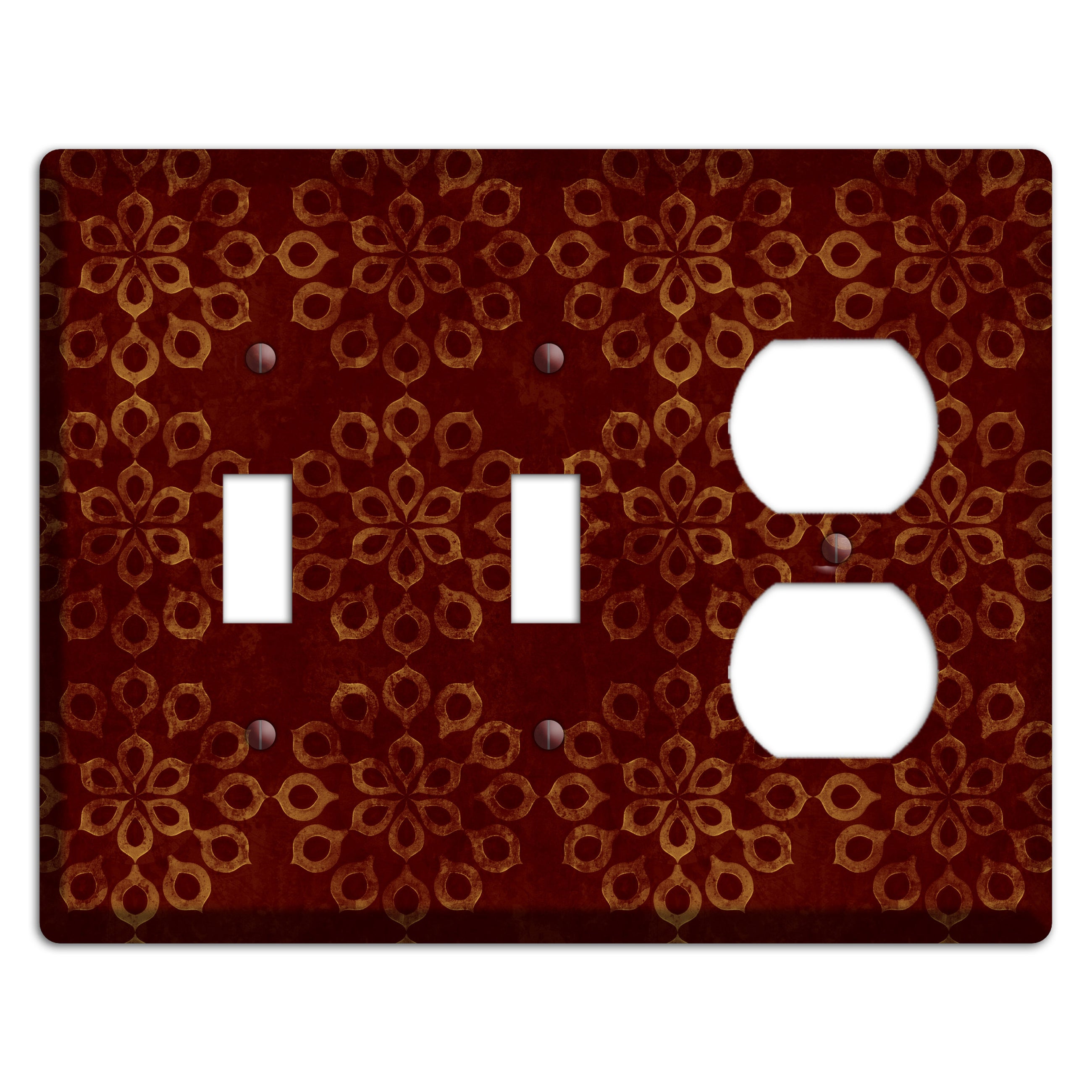 Maroon Grunge Suzani 2 Toggle / Duplex Wallplate