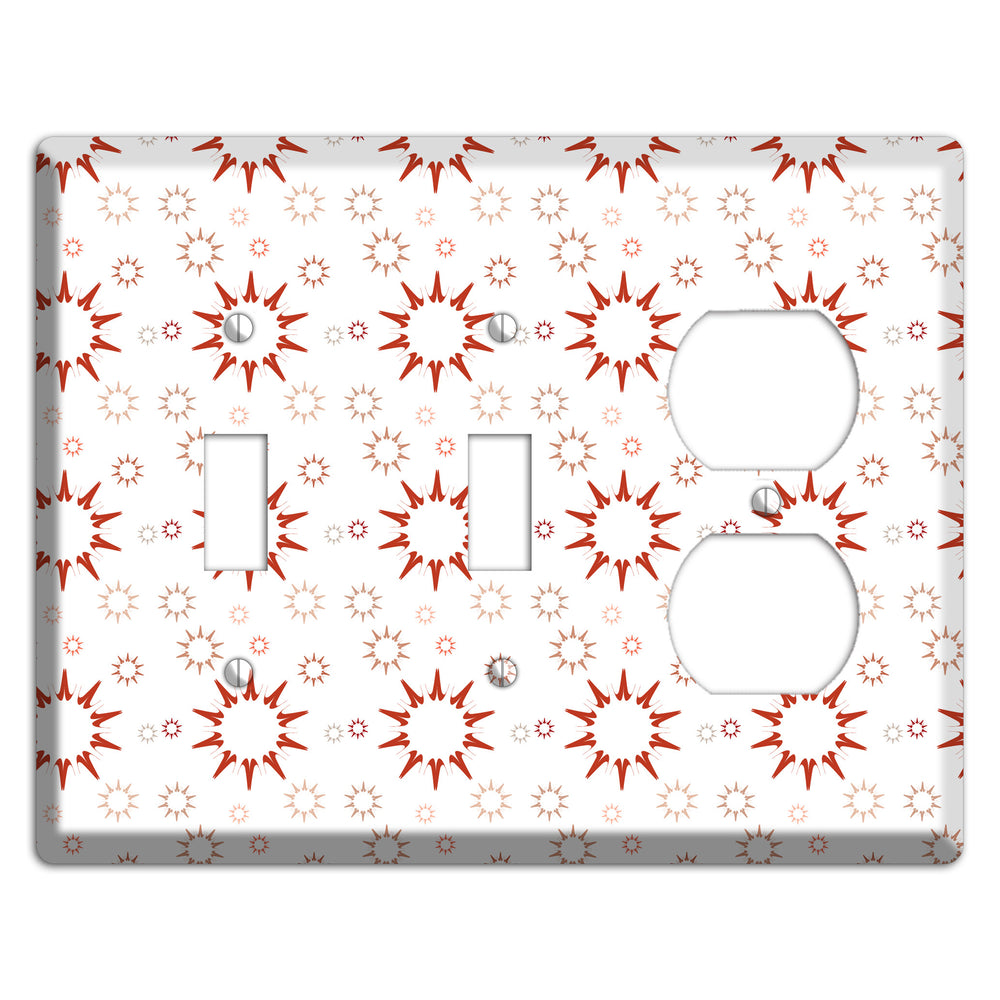 Maroon Retro Burst 2 Toggle / Duplex Wallplate