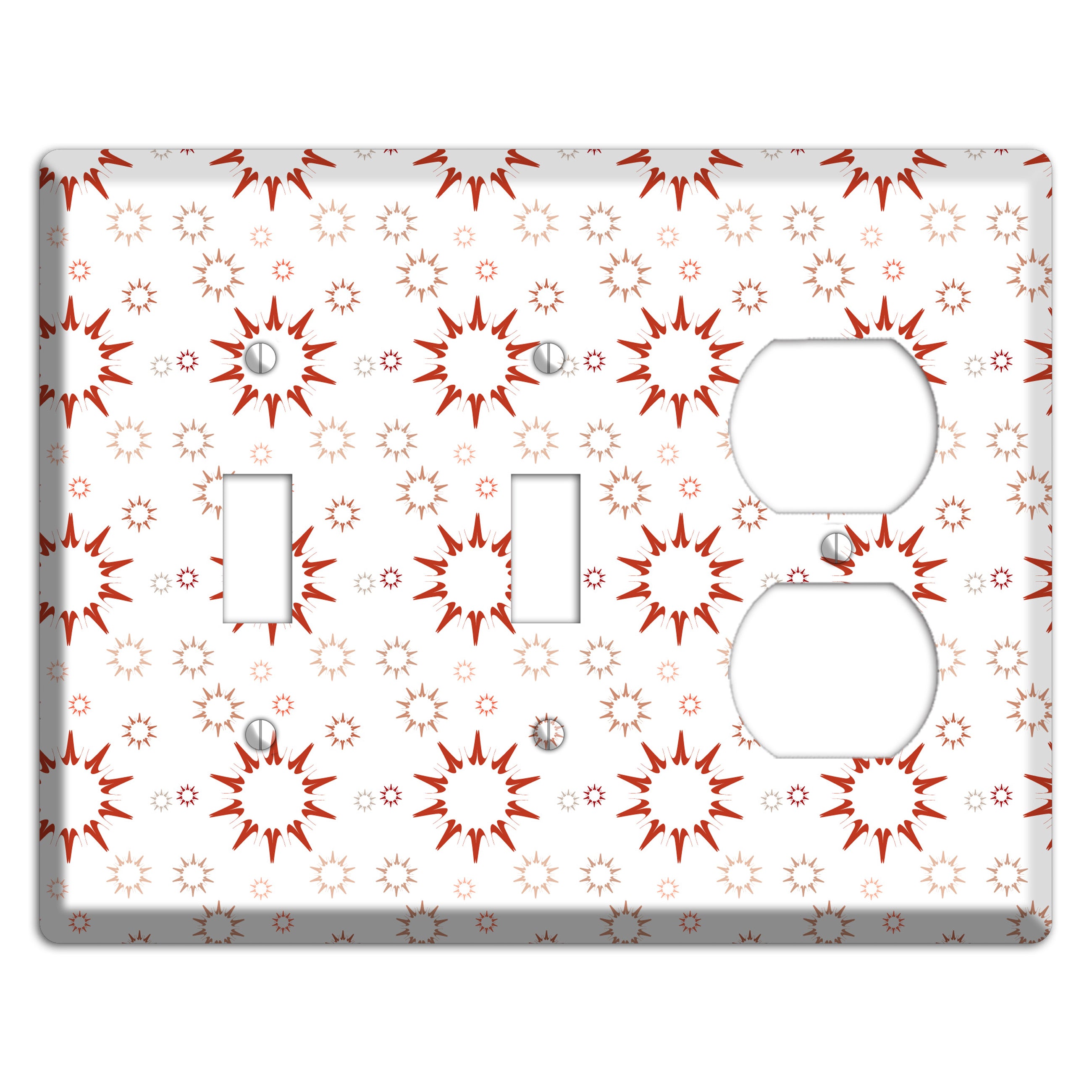 Maroon Retro Burst 2 Toggle / Duplex Wallplate