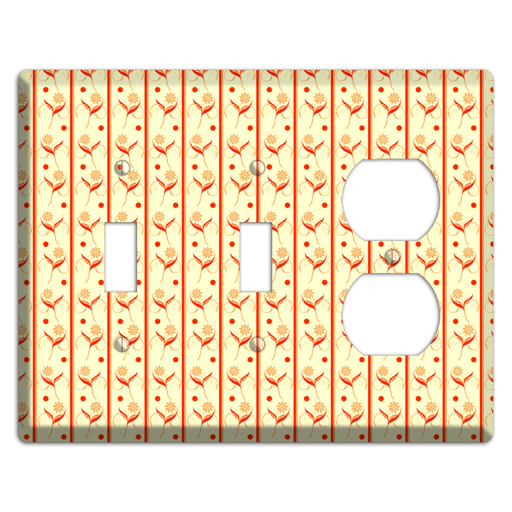 Yellow Floral Pattern 2 Toggle / Duplex Wallplate