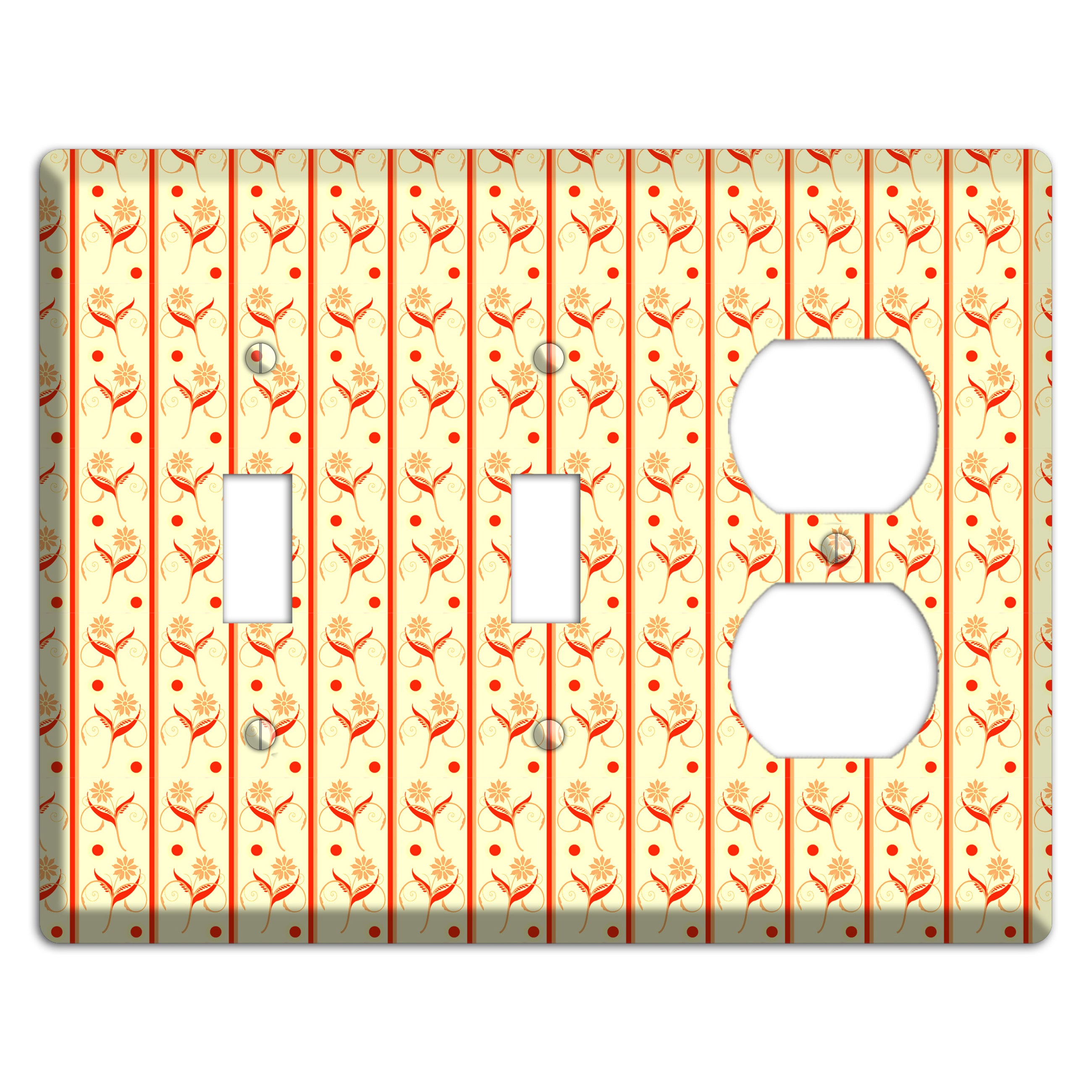 Yellow Floral Pattern 2 Toggle / Duplex Wallplate