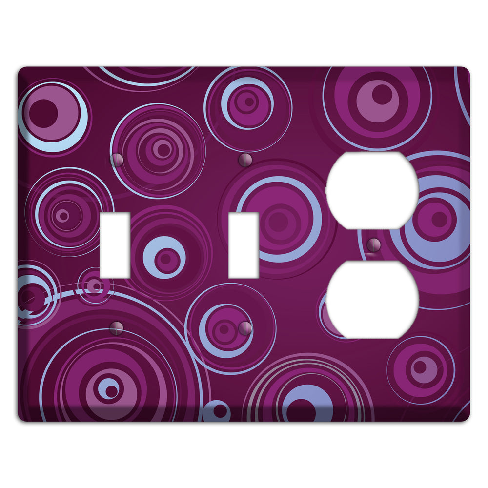Purple Circles 3 2 Toggle / Duplex Wallplate