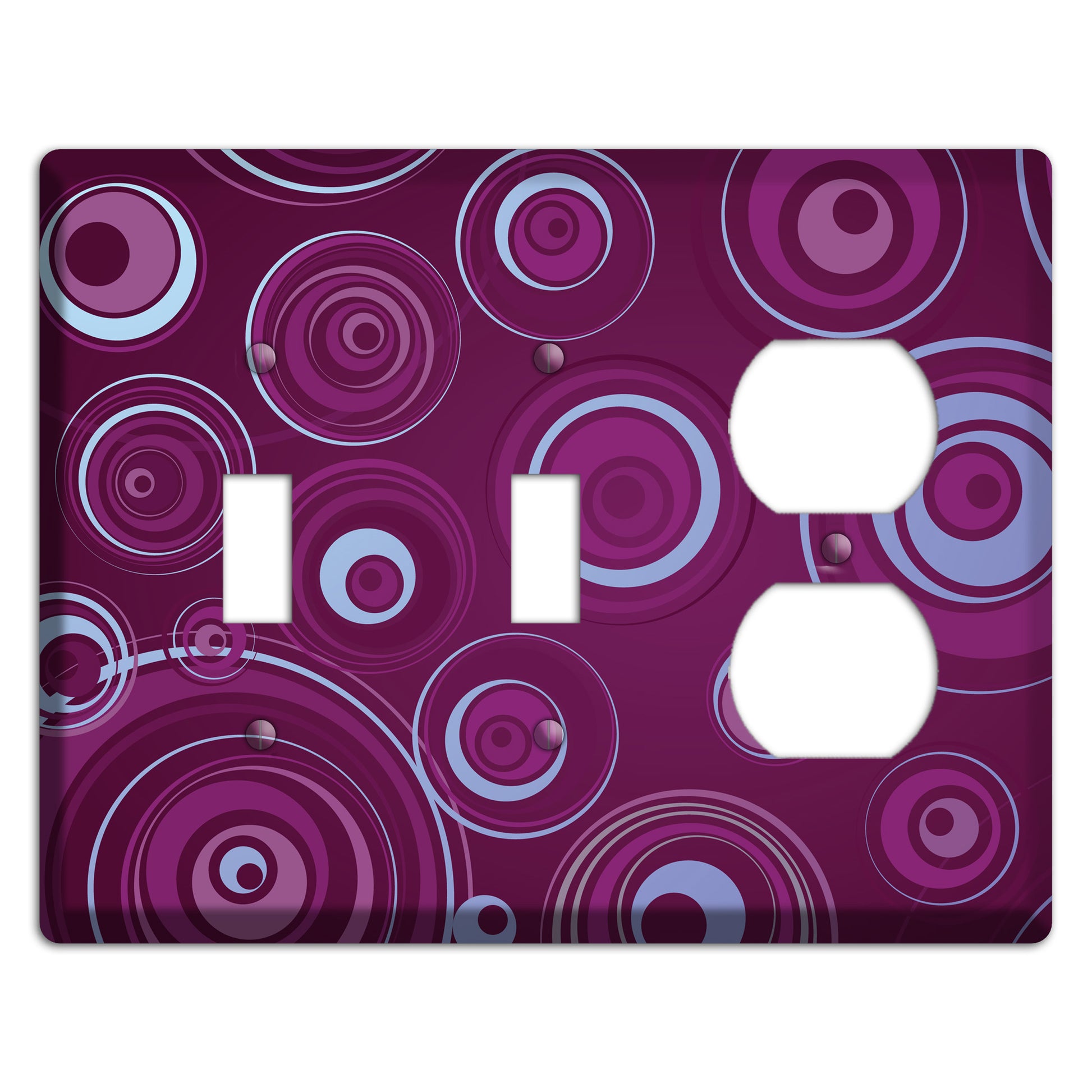 Purple Circles 3 2 Toggle / Duplex Wallplate