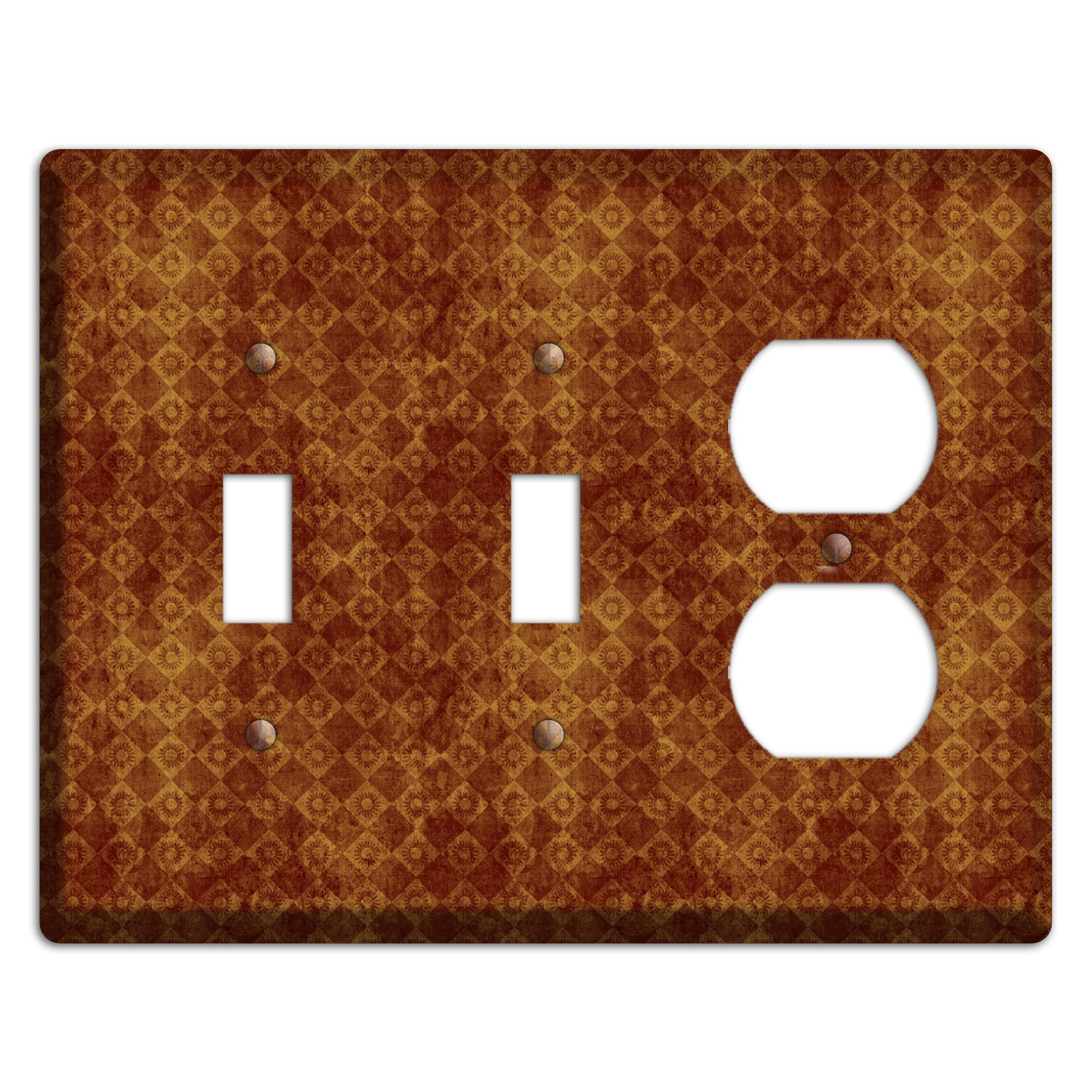 Maroon Diamond Circles 2 Toggle / Duplex Wallplate