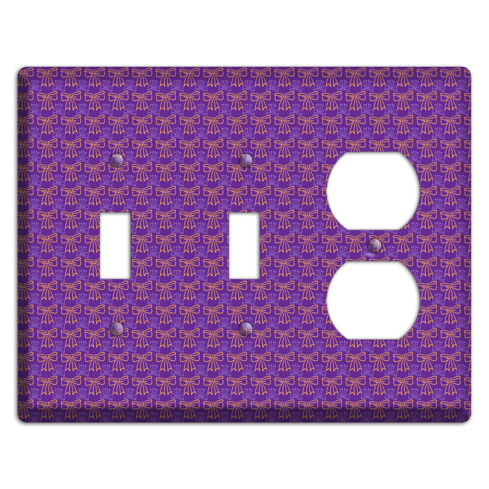 Purple with Pink Bows 2 Toggle / Duplex Wallplate