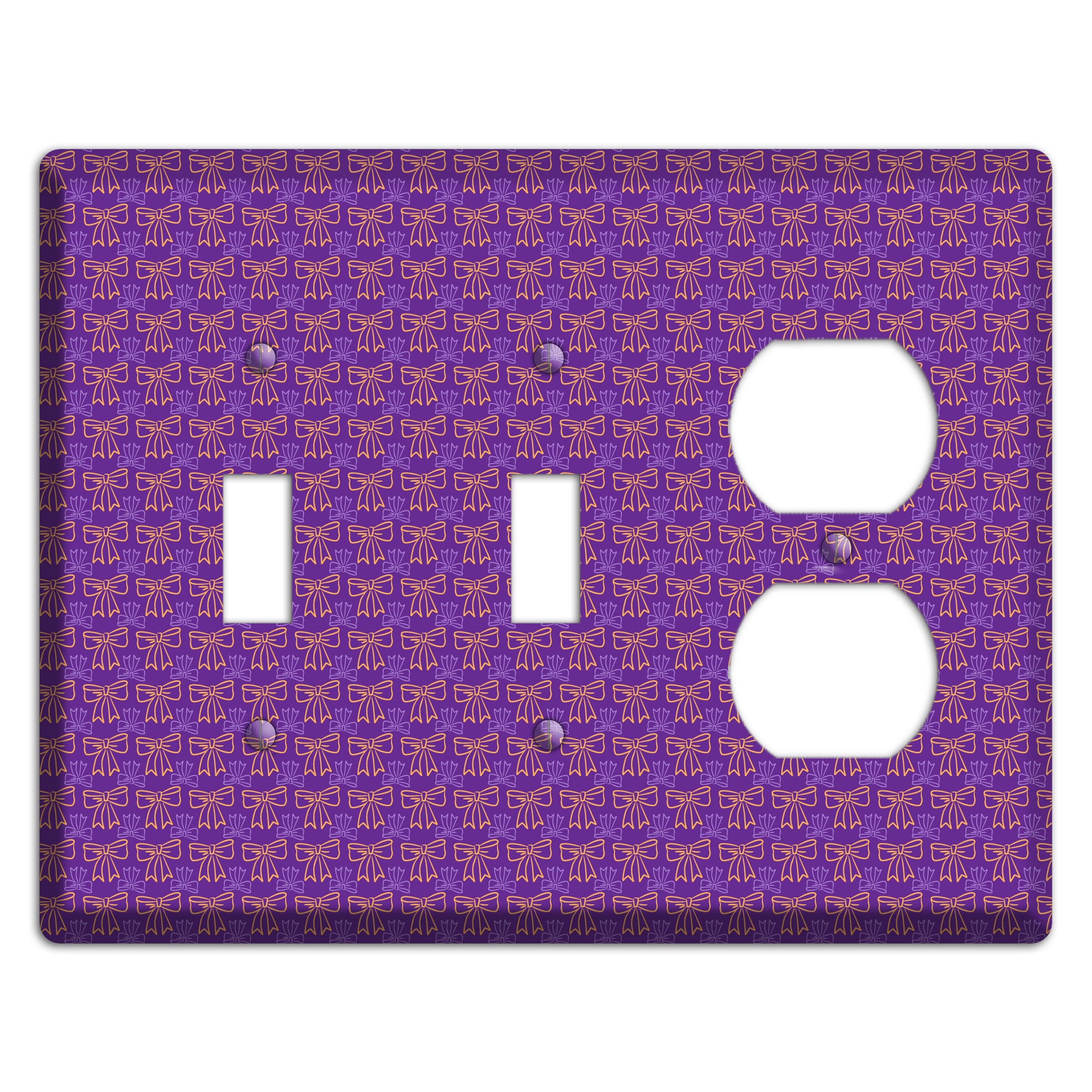 Purple with Pink Bows 2 Toggle / Duplex Wallplate