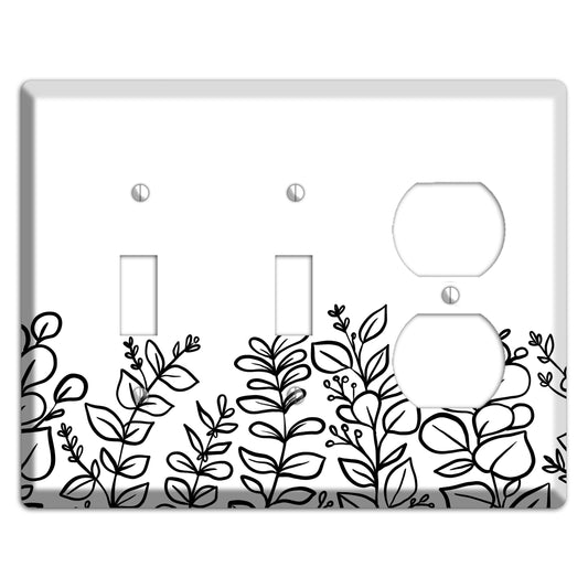 Hand-Drawn Floral 13 2 Toggle / Duplex Wallplate