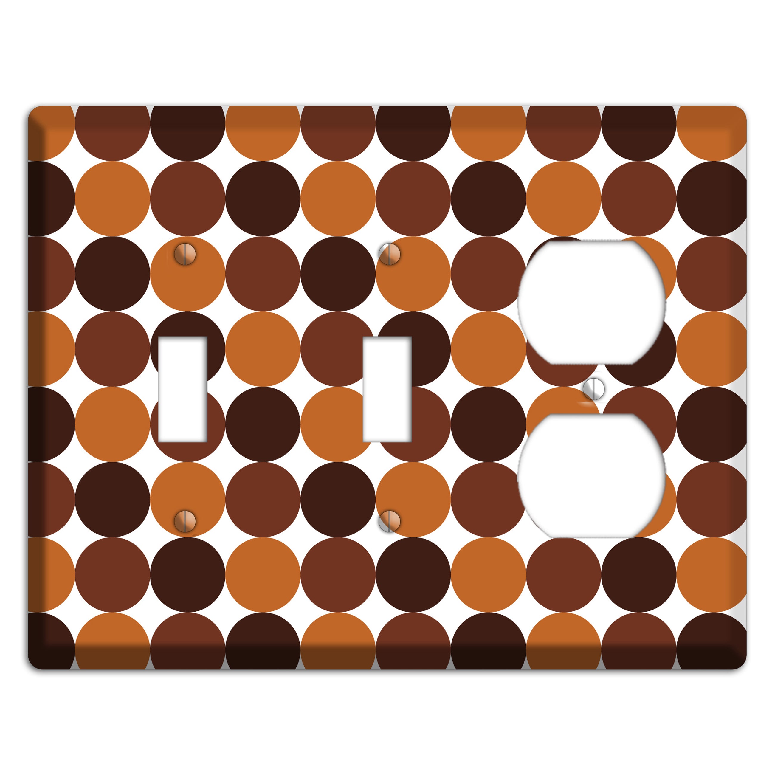 Multi Brown Tiled Dots 2 Toggle / Duplex Wallplate