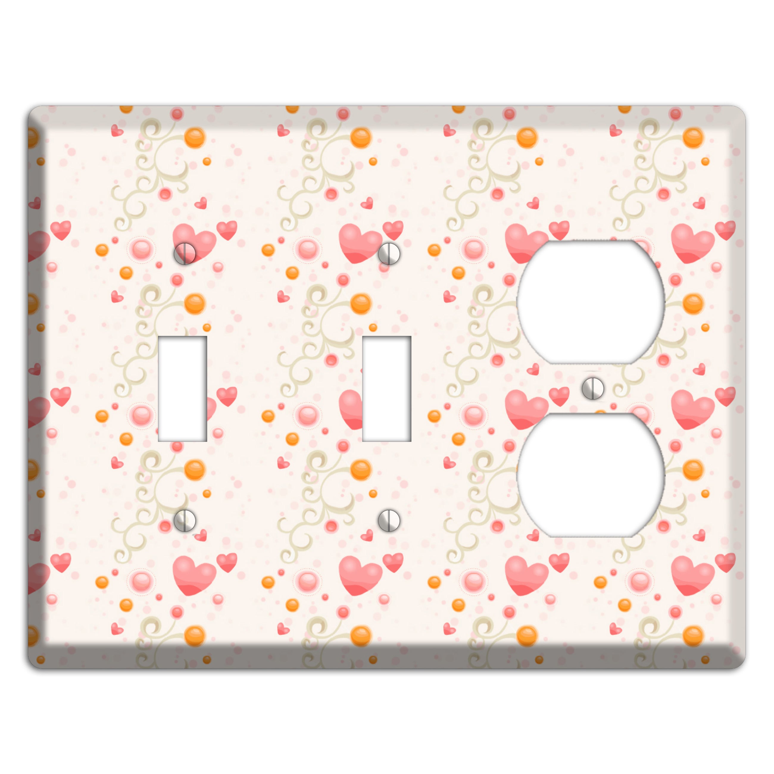 Bubbly Hearts 2 Toggle / Duplex Wallplate