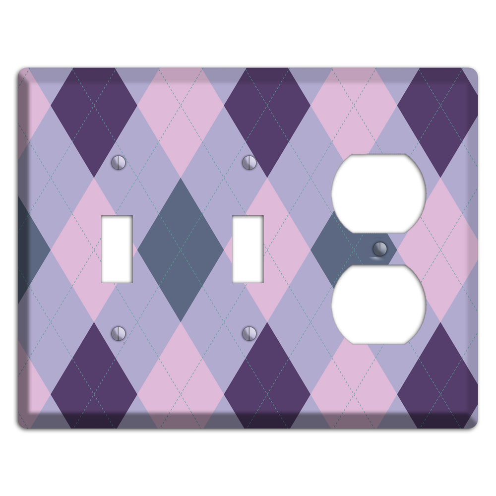 Orange and Tan Argyle 2 Toggle / Duplex Wallplate
