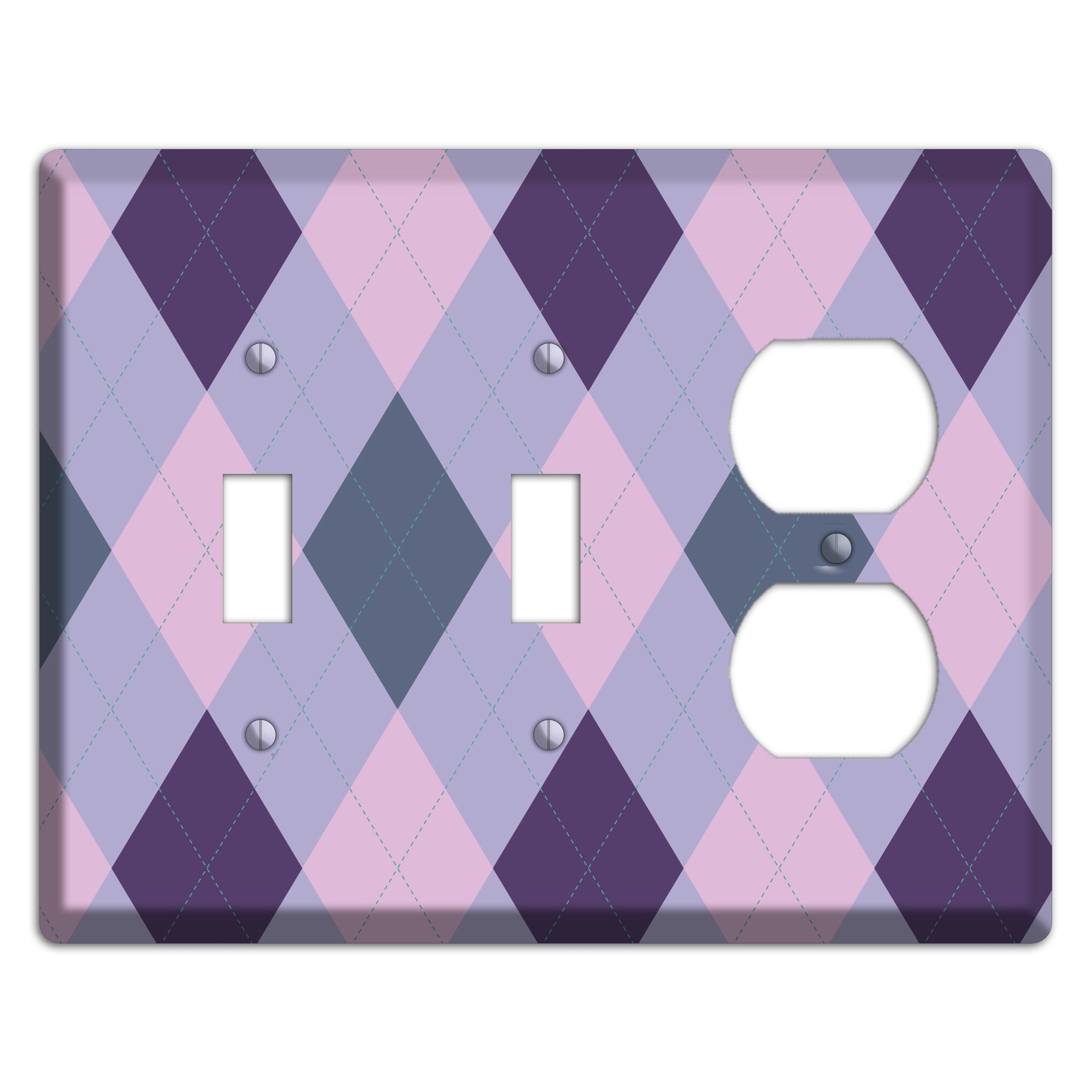 Orange and Tan Argyle 2 Toggle / Duplex Wallplate