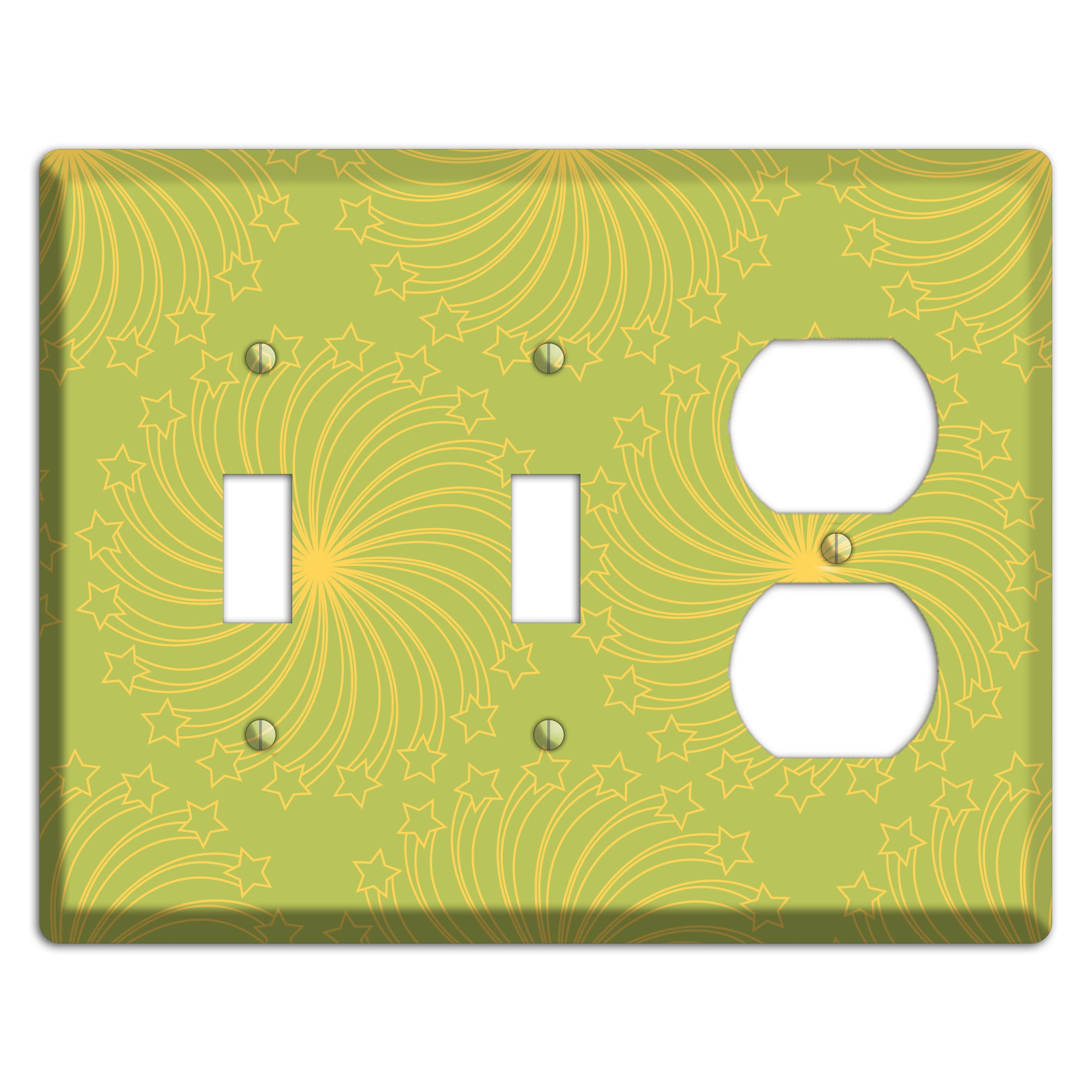 Multi Lime Star Swirl 2 Toggle / Duplex Wallplate