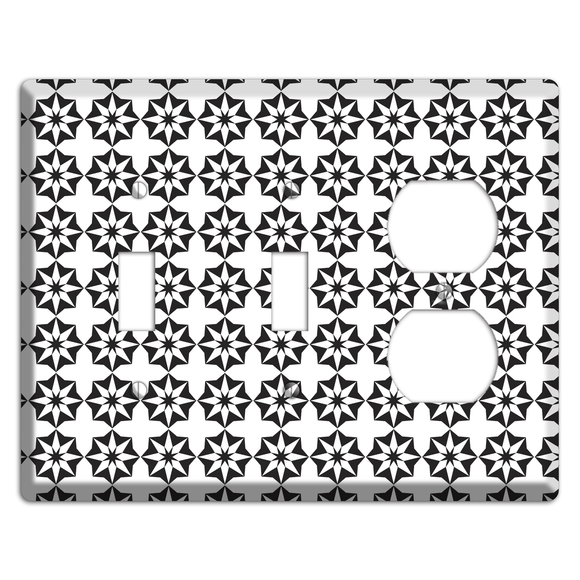 White with Black Foulard 2 Toggle / Duplex Wallplate