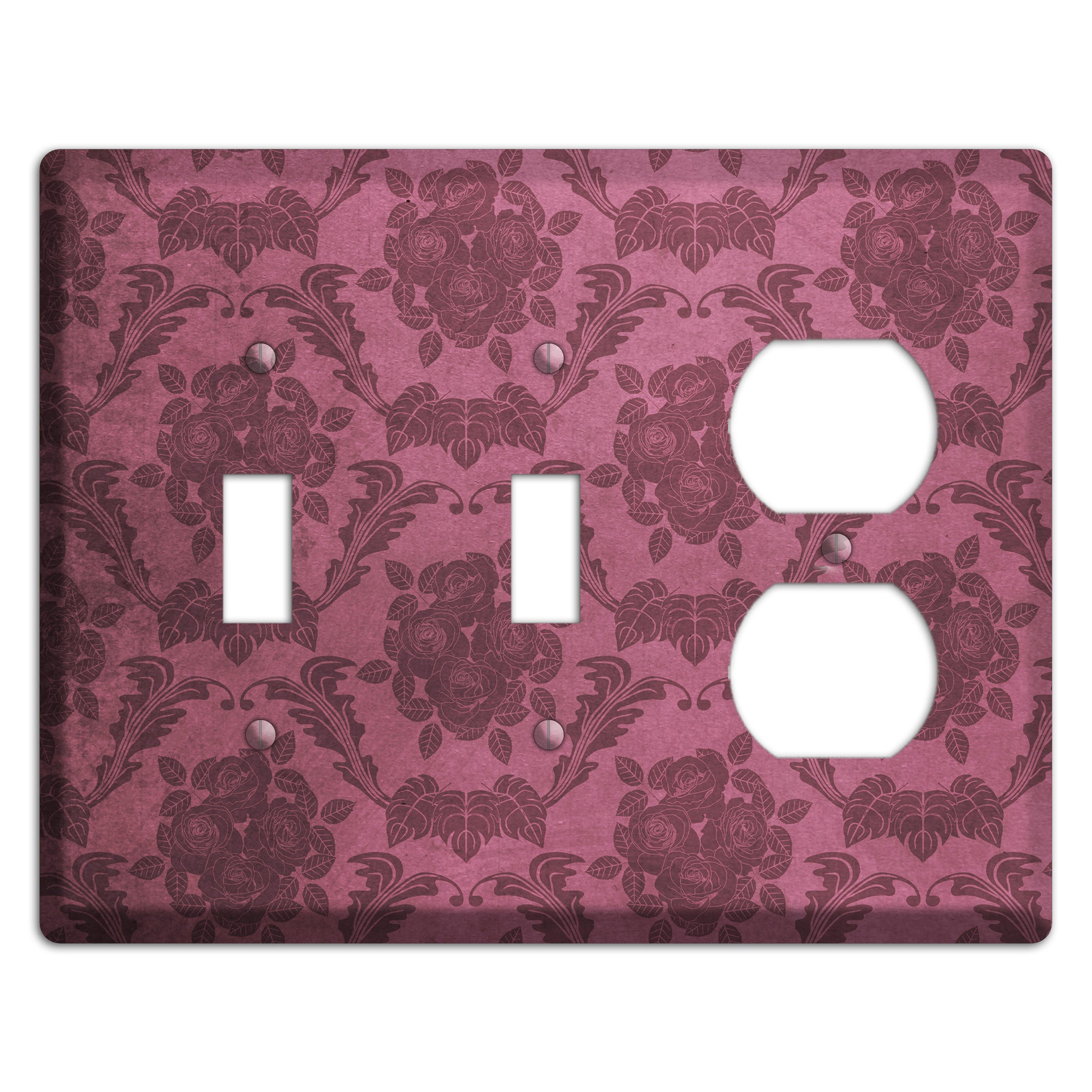 Turkish Rose Vintage Rose Damask 2 Toggle / Duplex Wallplate