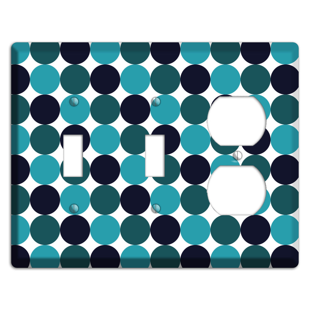 Multi Aqua Tiled Dots 2 Toggle / Duplex Wallplate