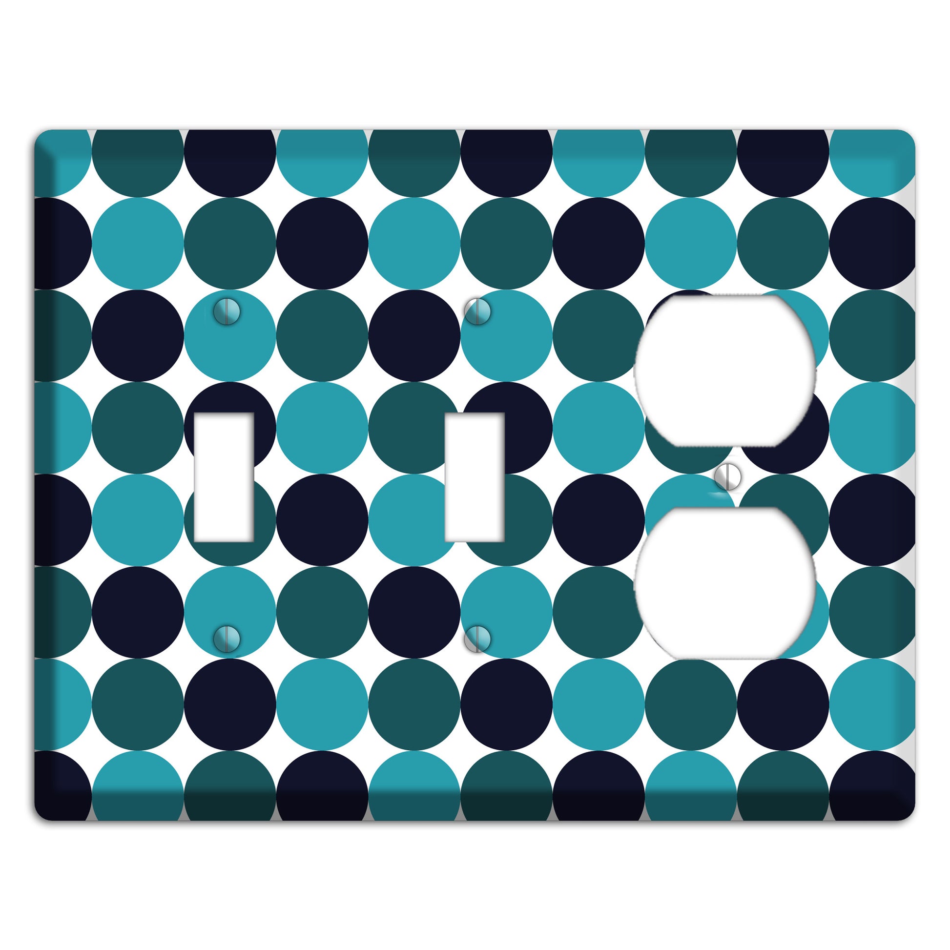 Multi Aqua Tiled Dots 2 Toggle / Duplex Wallplate