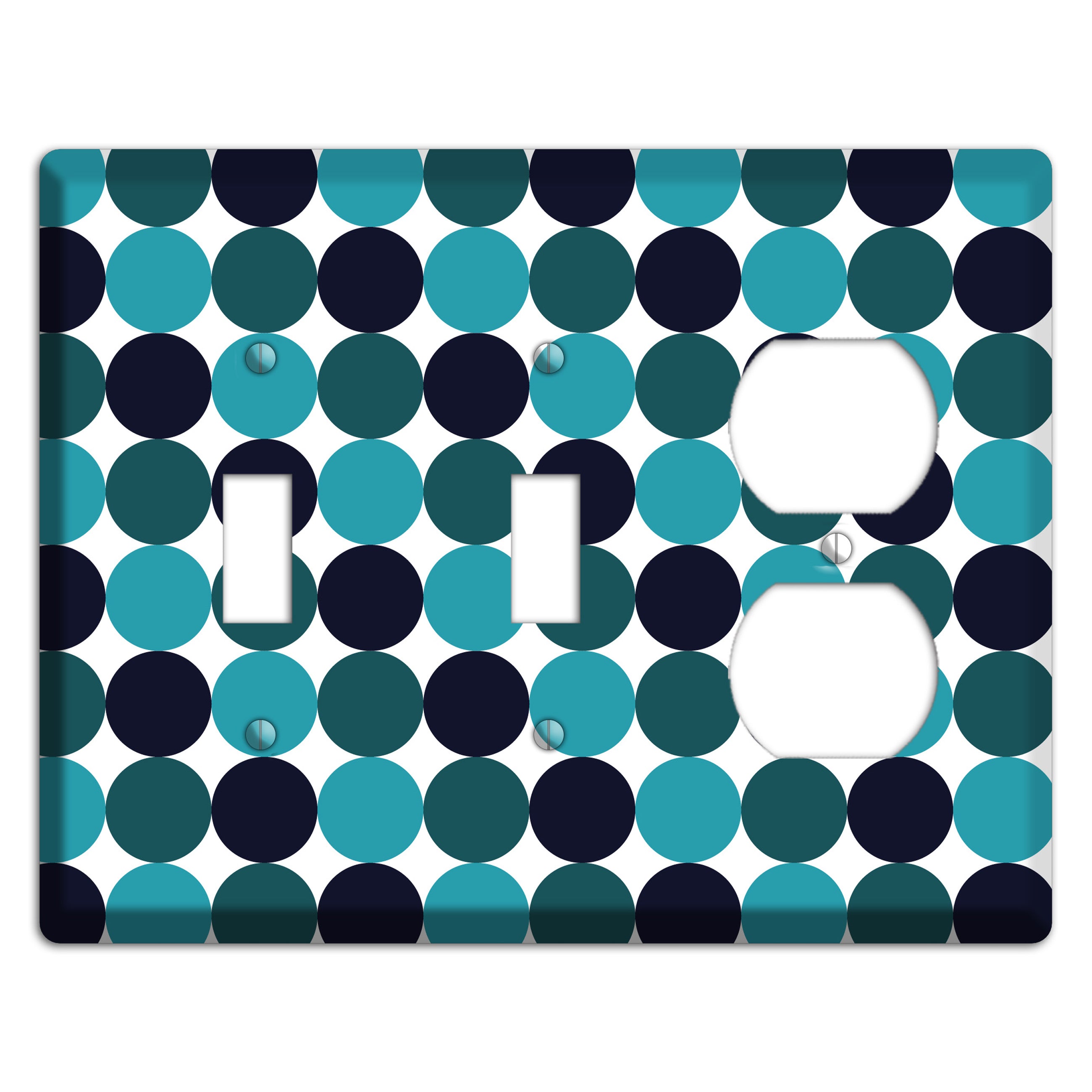 Multi Aqua Tiled Dots 2 Toggle / Duplex Wallplate