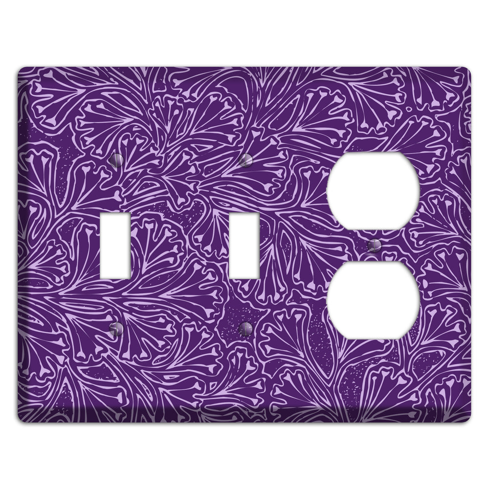 Deco Purple Interlocking Floral 2 Toggle / Duplex Wallplate