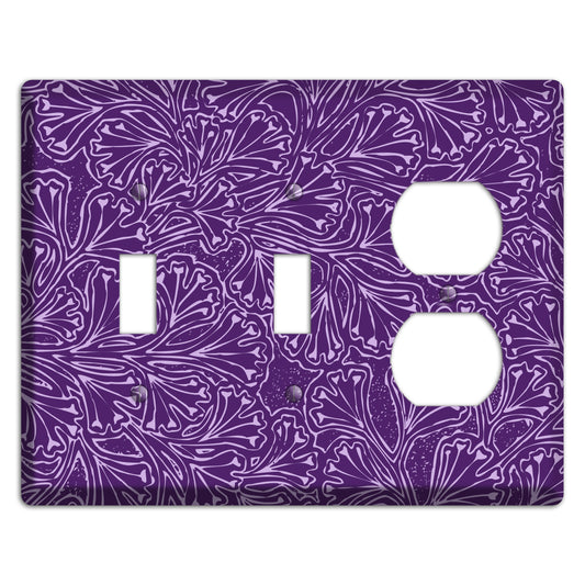 Deco Purple Interlocking Floral 2 Toggle / Duplex Wallplate