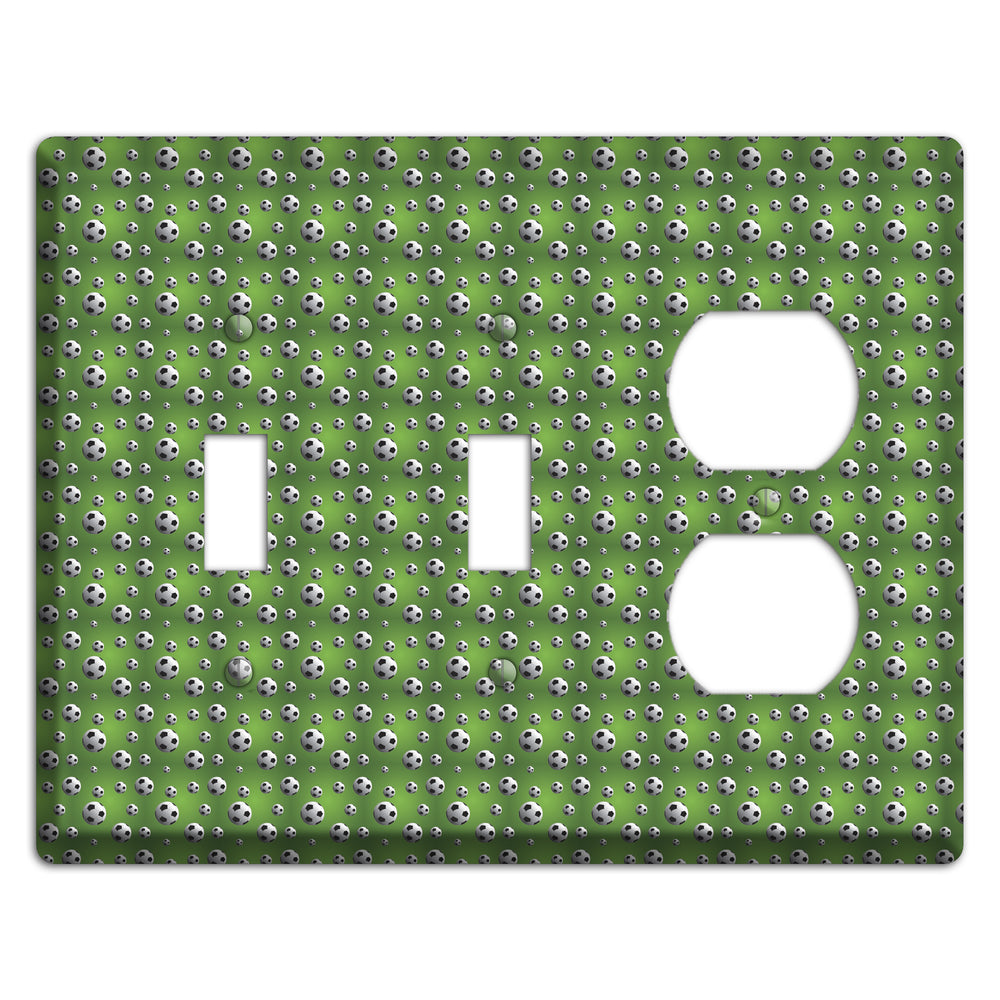 Green with Soccer Balls 2 Toggle / Duplex Wallplate