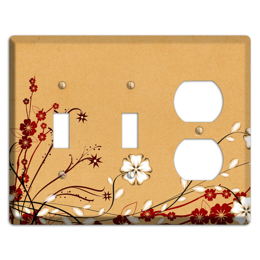 Delicate Red Flowers 2 Toggle / Duplex Wallplate