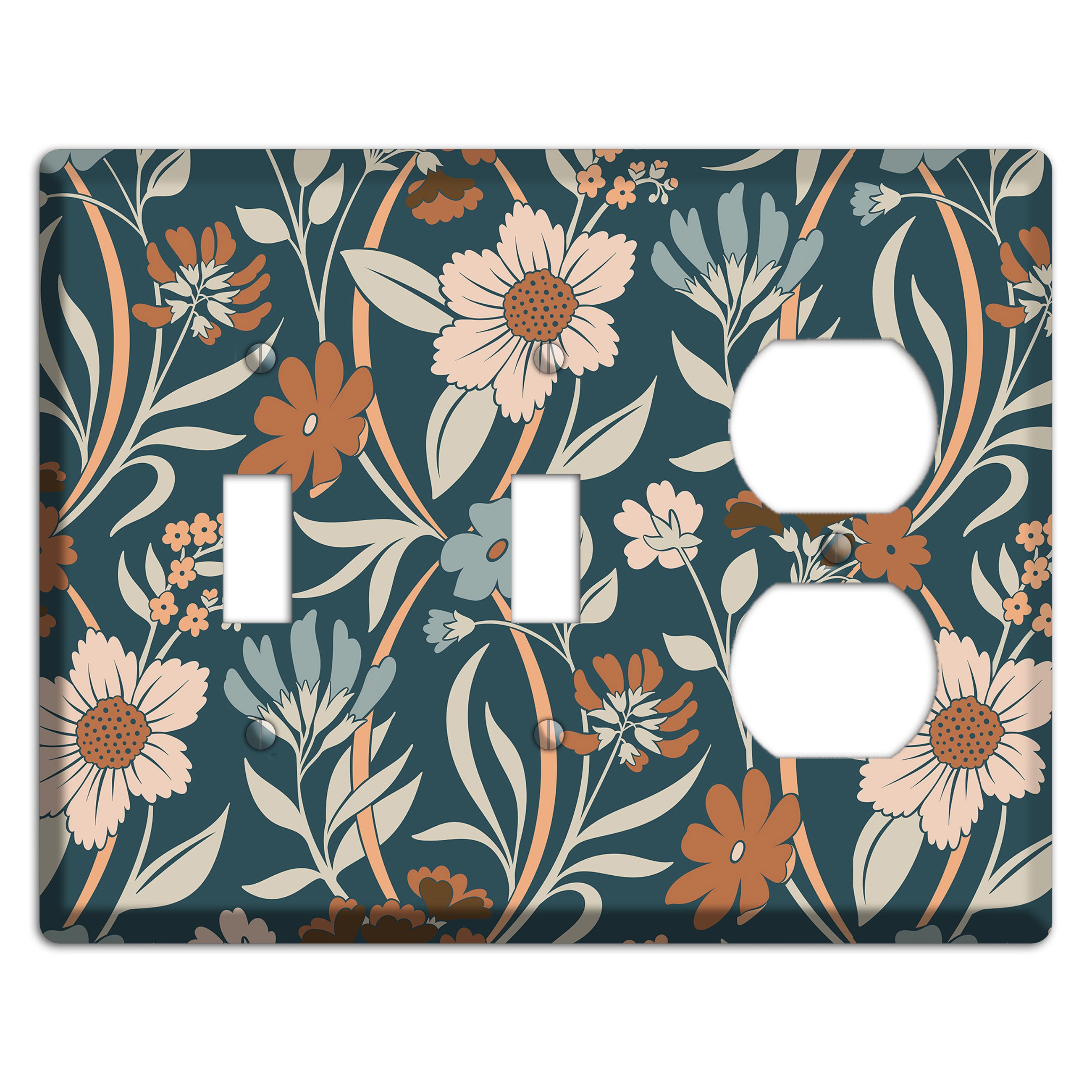 Summer Floral 1 2 Toggle / Duplex Wallplate