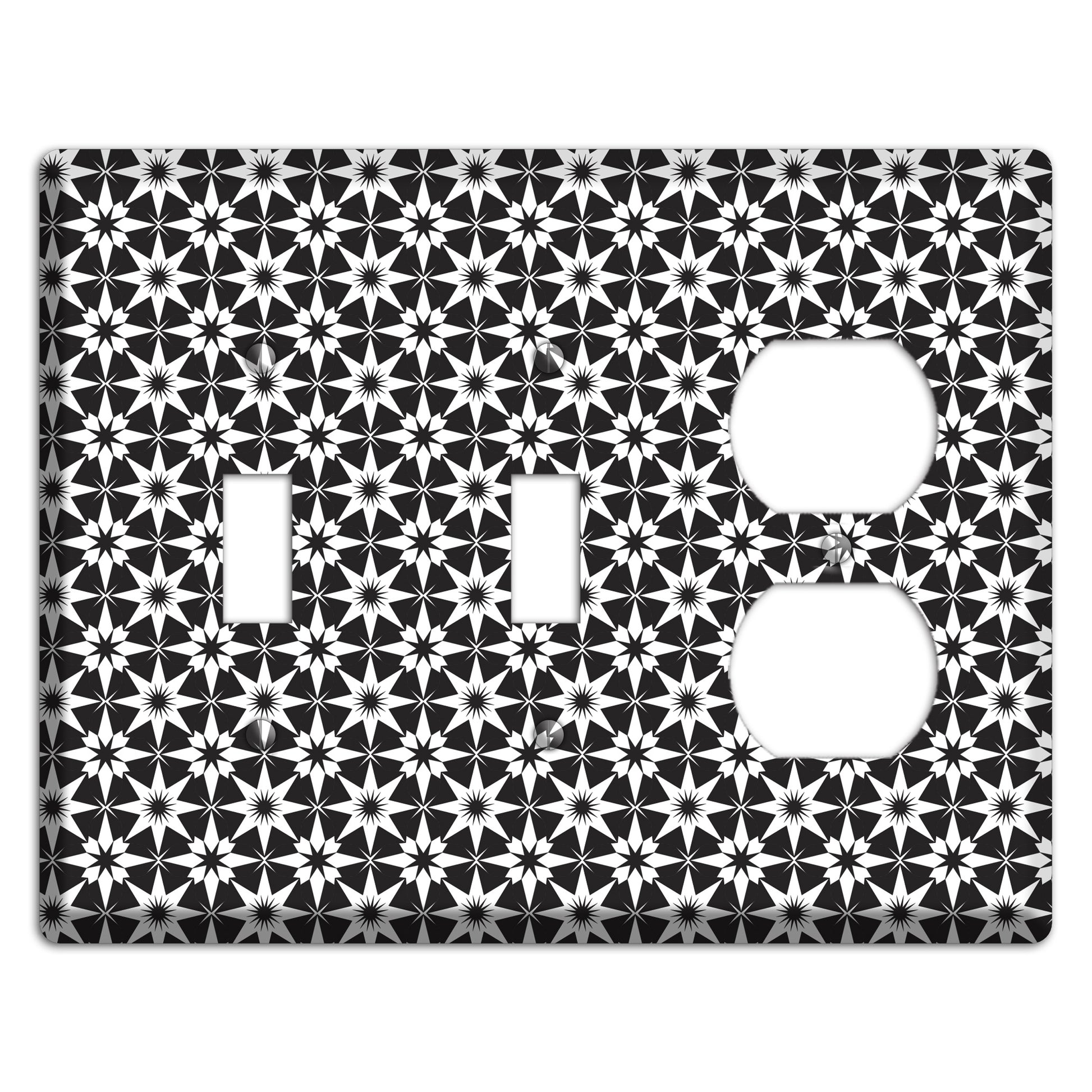 Black with White Foulard 2 Toggle / Duplex Wallplate