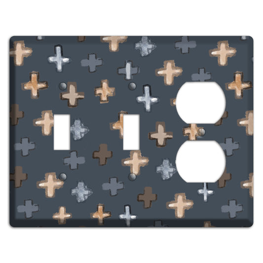Navy Plus Signs 2 Toggle / Duplex Wallplate
