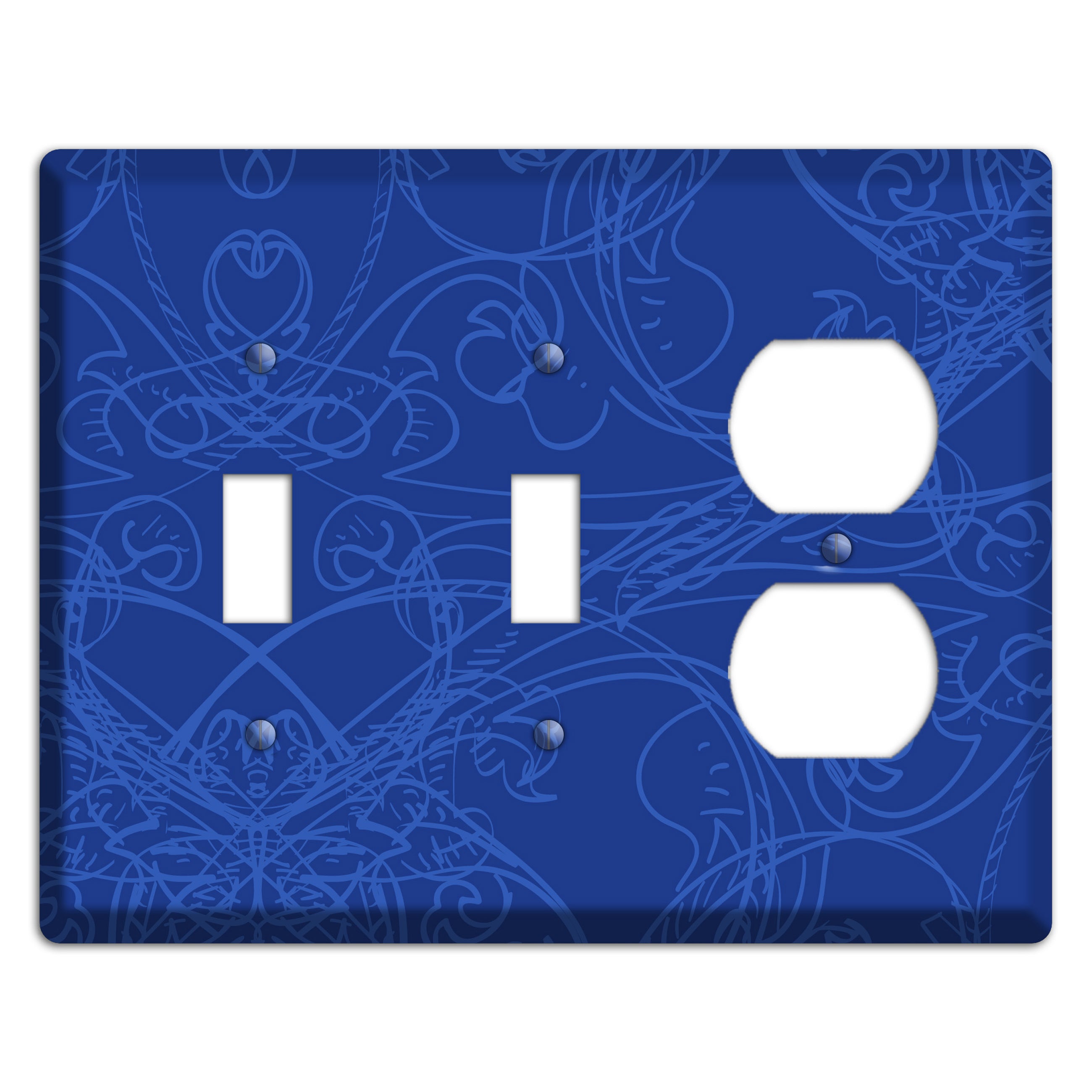 Blue Deco Sketch 2 Toggle / Duplex Wallplate