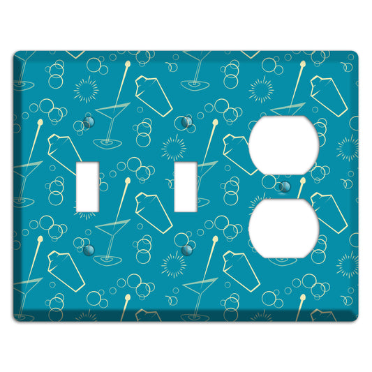 Teal Cocktail Hour 2 Toggle / Duplex Wallplate