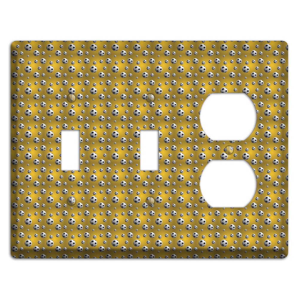 Yellow with Soccer Balls 2 Toggle / Duplex Wallplate