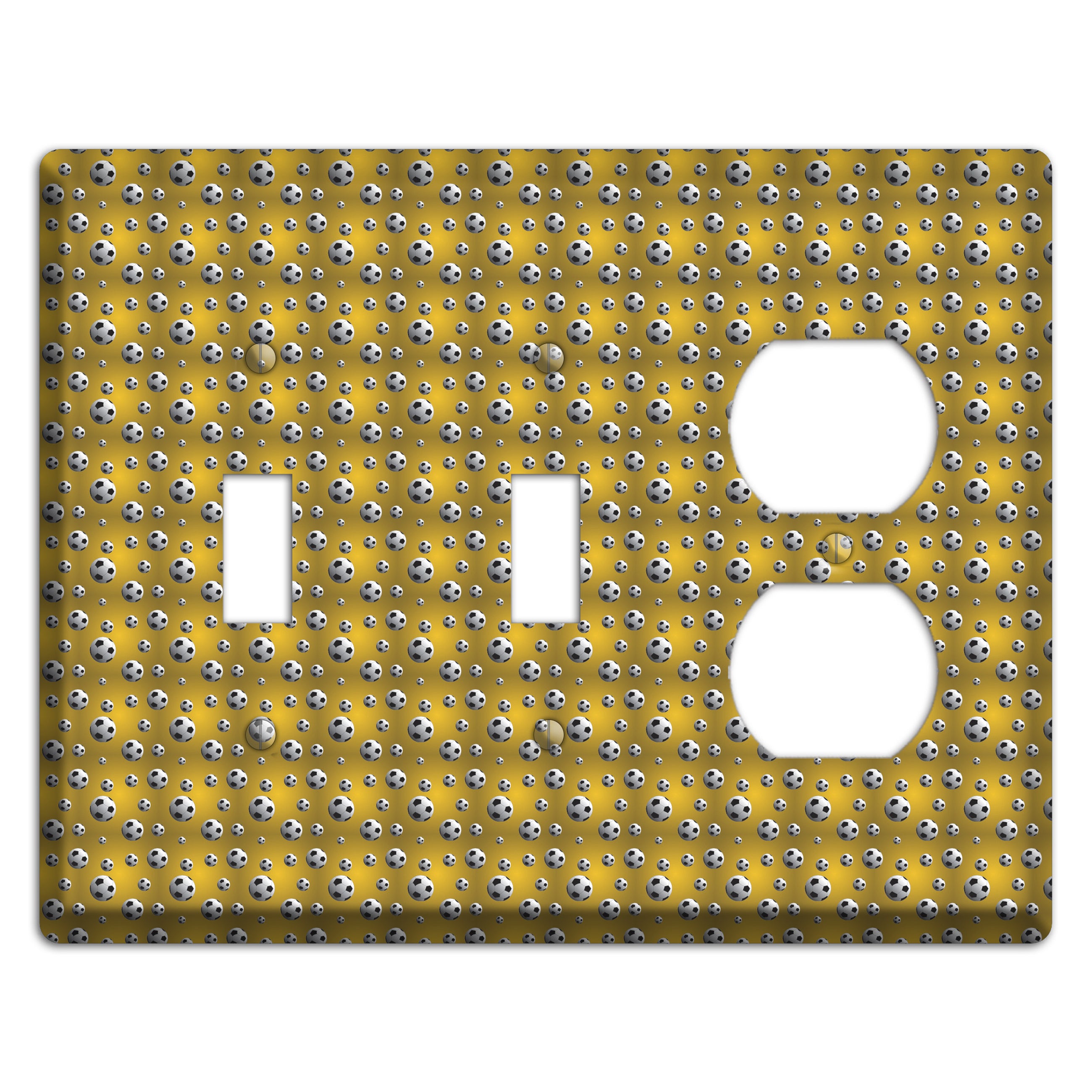 Yellow with Soccer Balls 2 Toggle / Duplex Wallplate