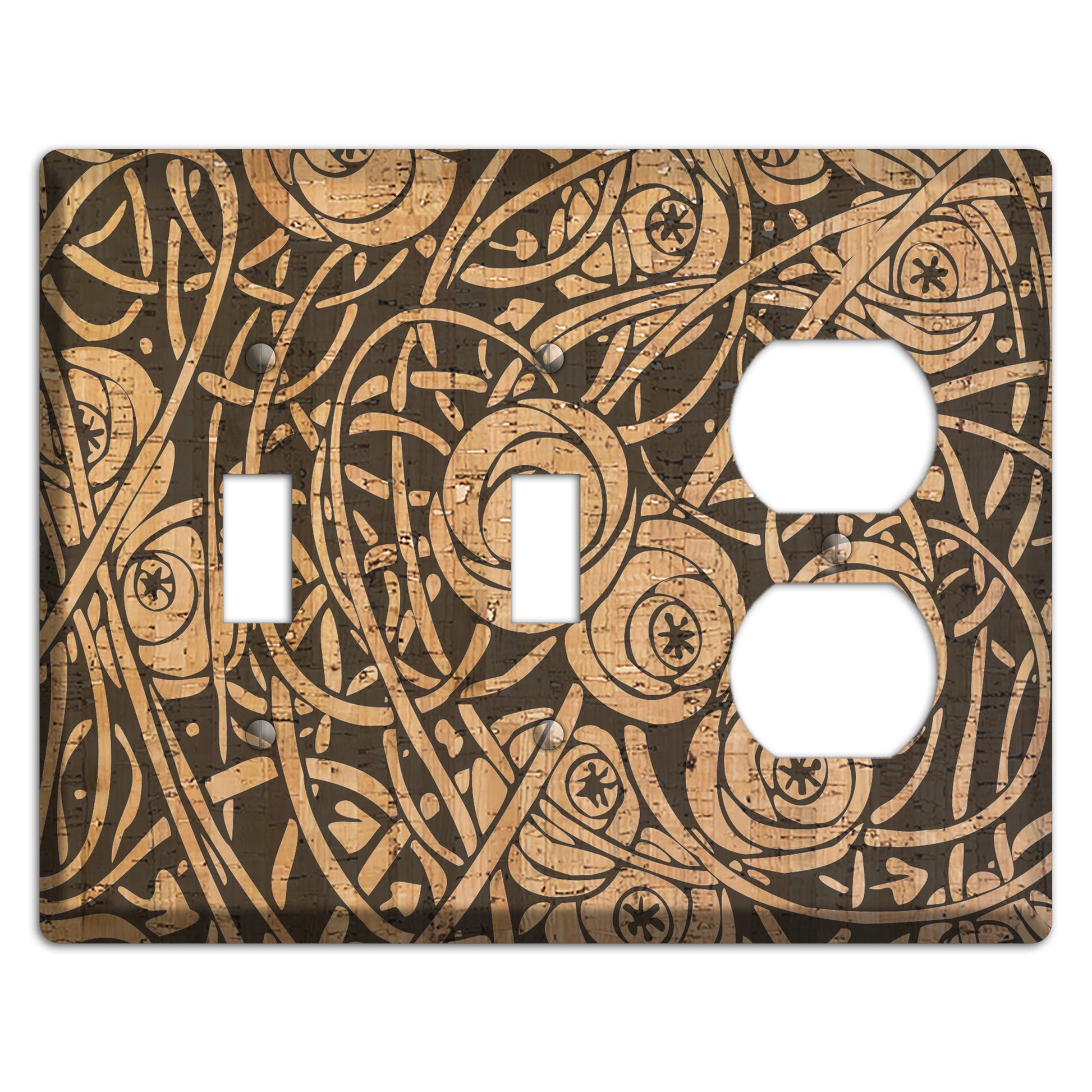 Deco Floral Cork 2 Toggle / Duplex Wallplate