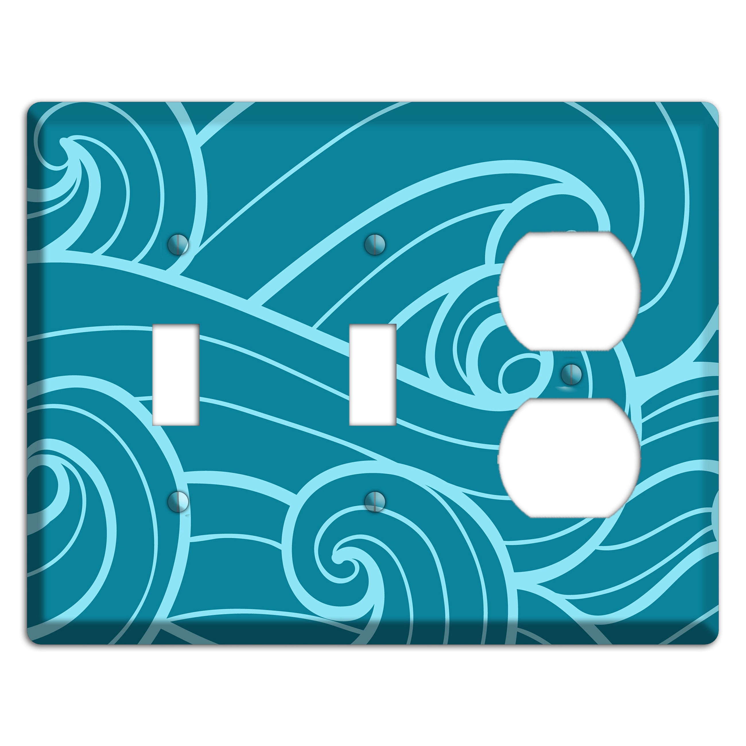Abstract Curl Turquois 2 Toggle / Duplex Wallplate