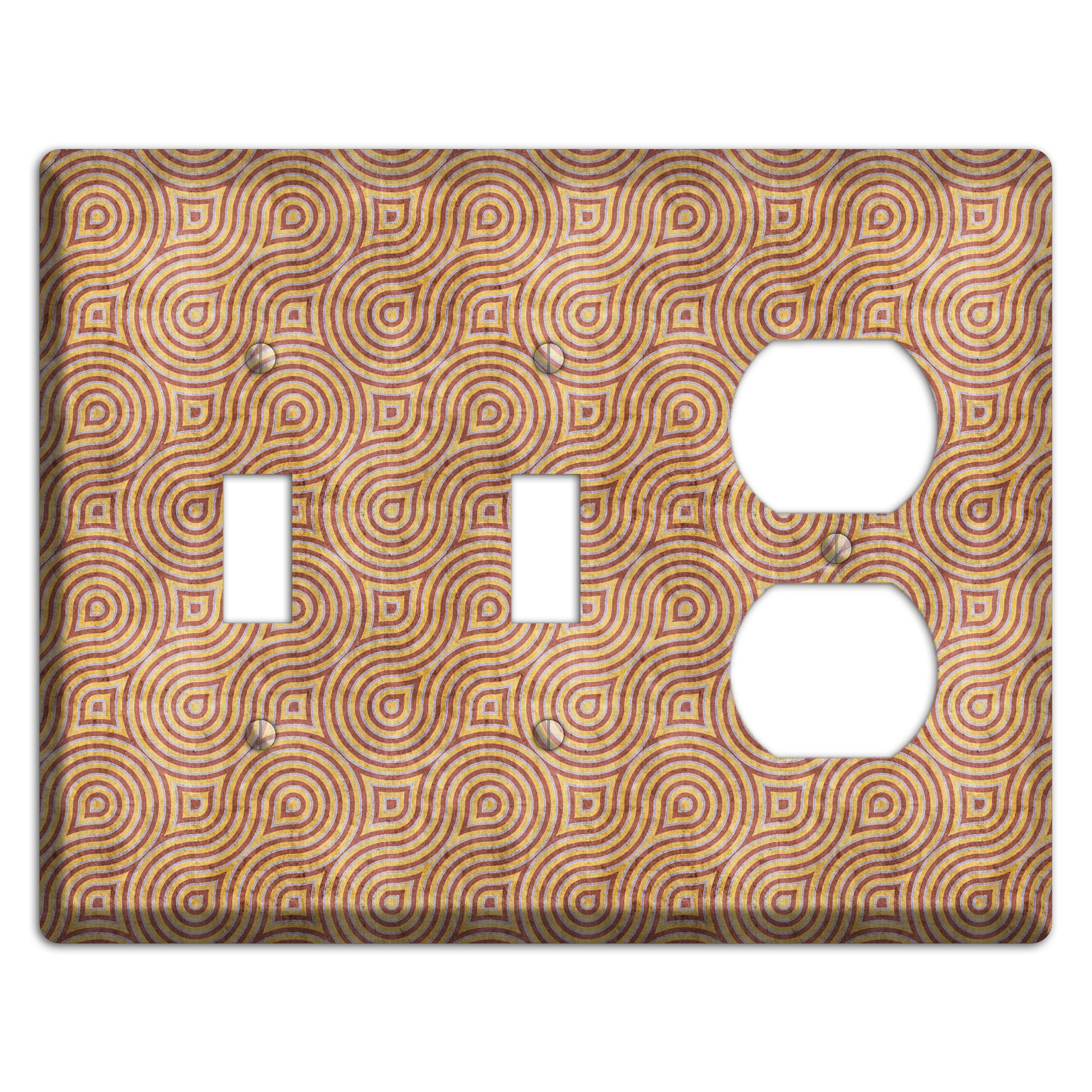 Beige and Red Swirl 2 Toggle / Duplex Wallplate
