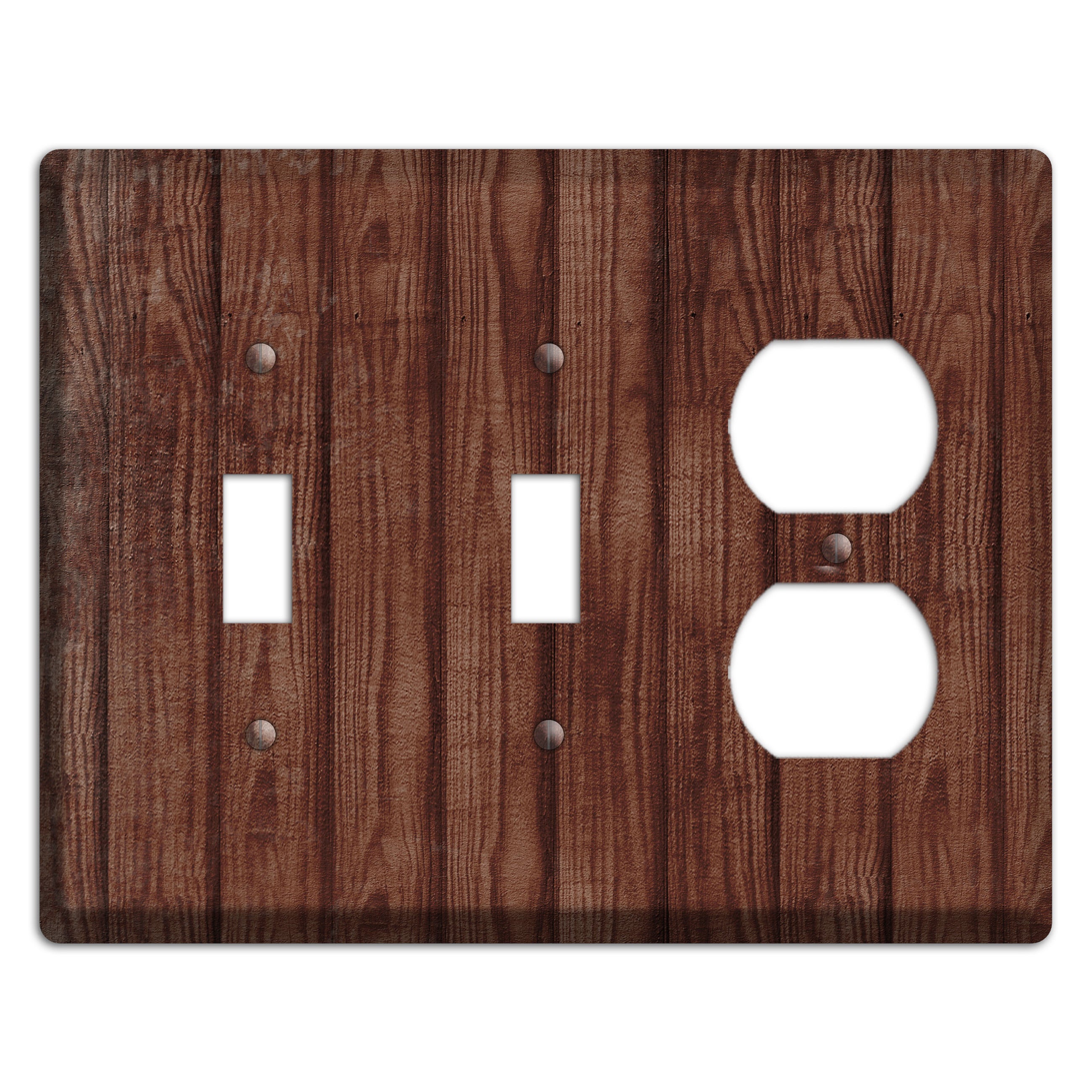 Saddle Weathered Wood 2 Toggle / Duplex Wallplate