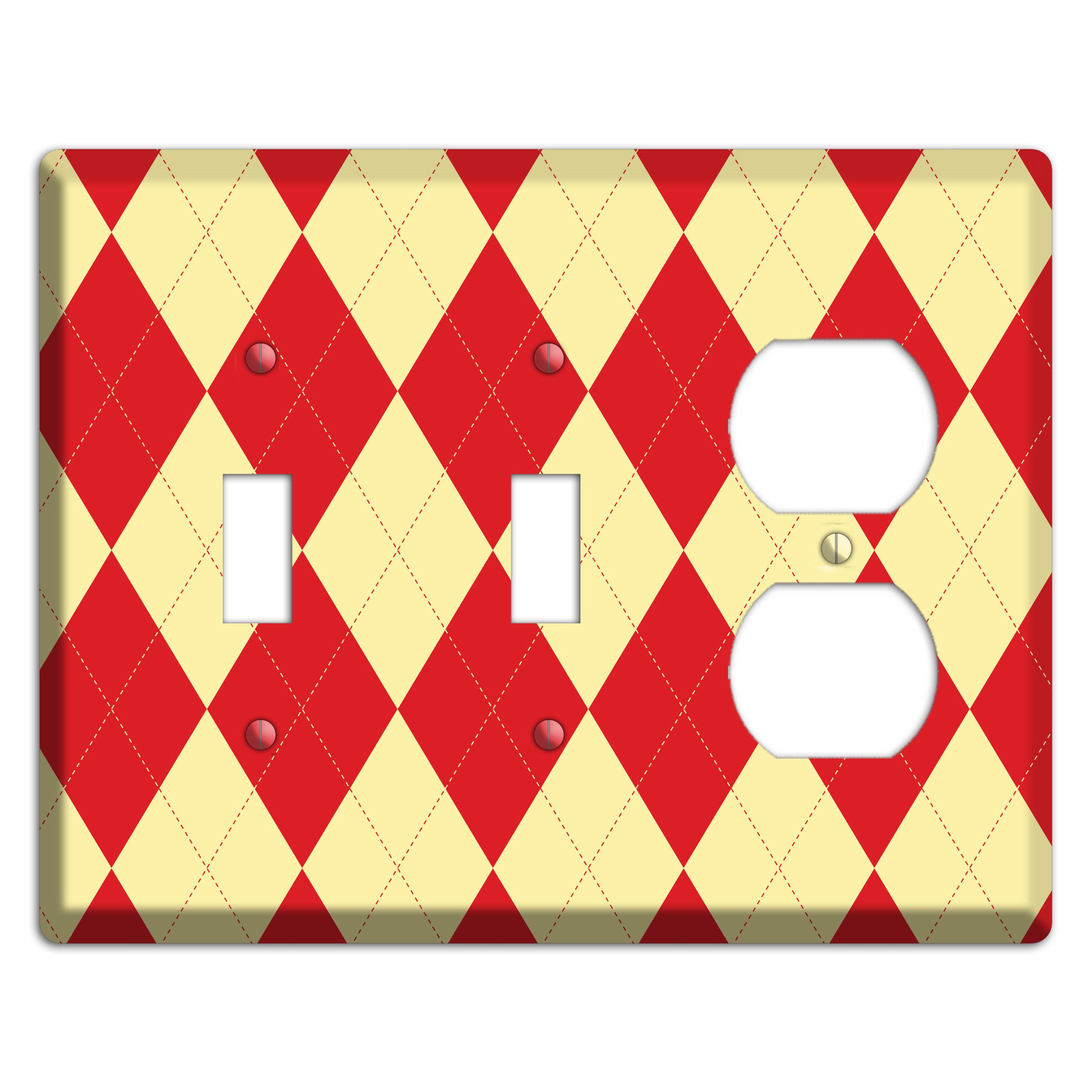 Orange and Yellow Argyle 2 Toggle / Duplex Wallplate