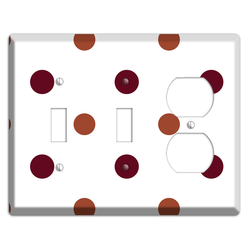 Multi Brown Medium Polka Dots 2 Toggle / Duplex Wallplate