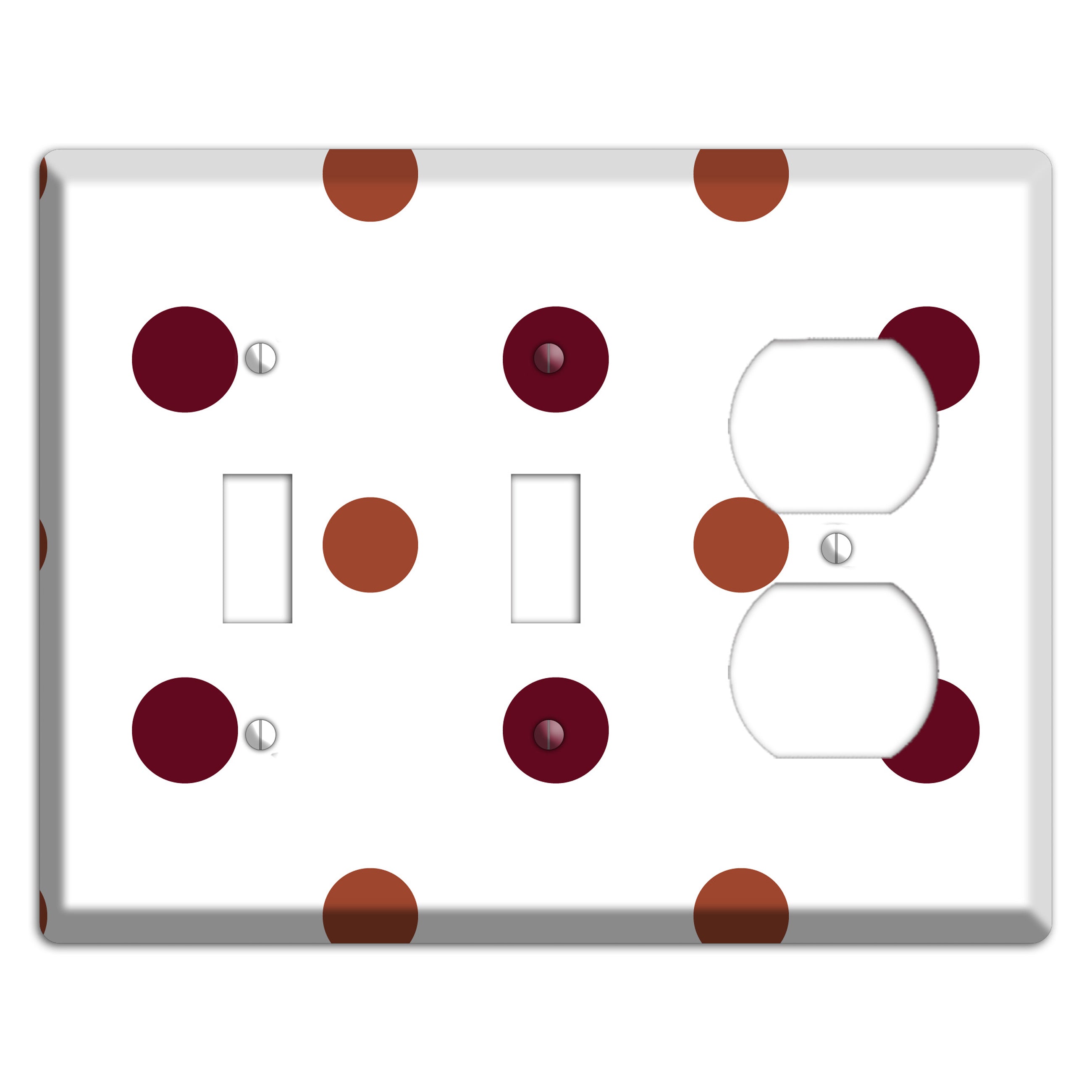 Multi Brown Medium Polka Dots 2 Toggle / Duplex Wallplate