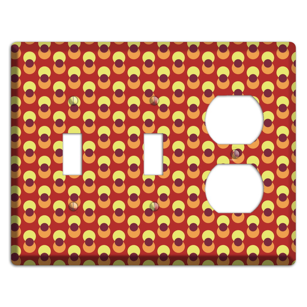Red Yellow Coral Overlain Dots 2 Toggle / Duplex Wallplate