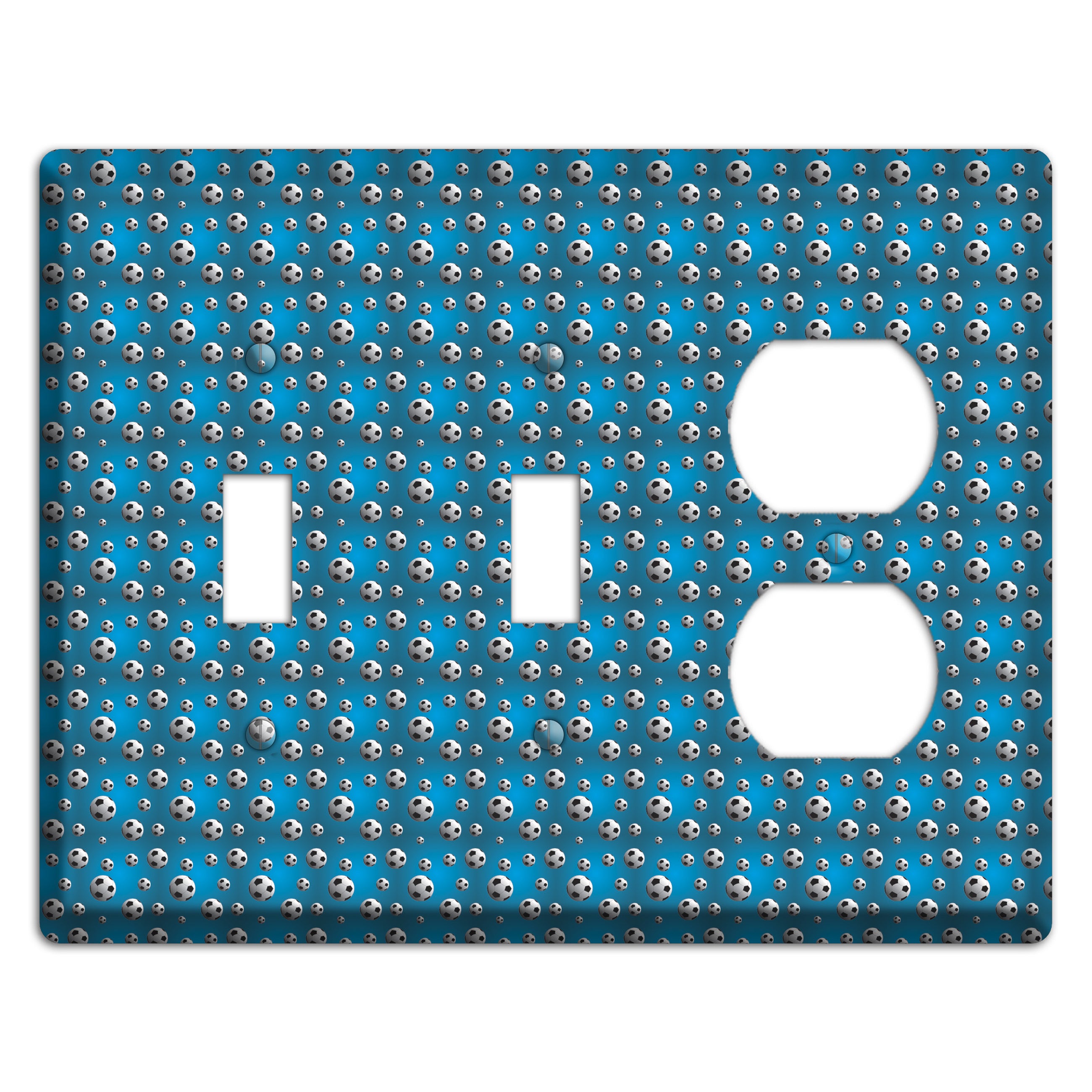 Blue with Soccer Balls 2 Toggle / Duplex Wallplate