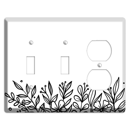 Hand-Drawn Floral 11 2 Toggle / Duplex Wallplate
