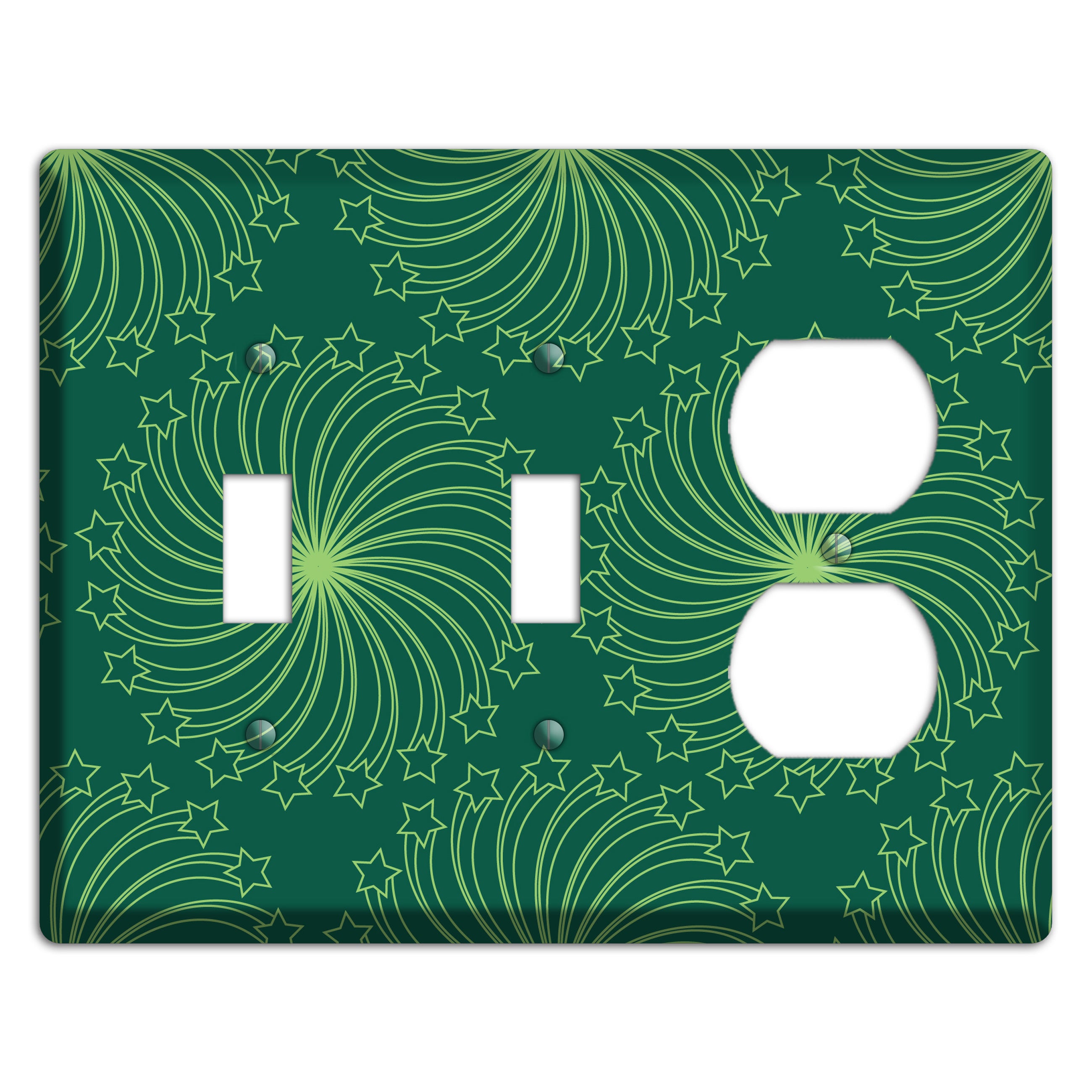 Multi Green Star Swirl 2 Toggle / Duplex Wallplate