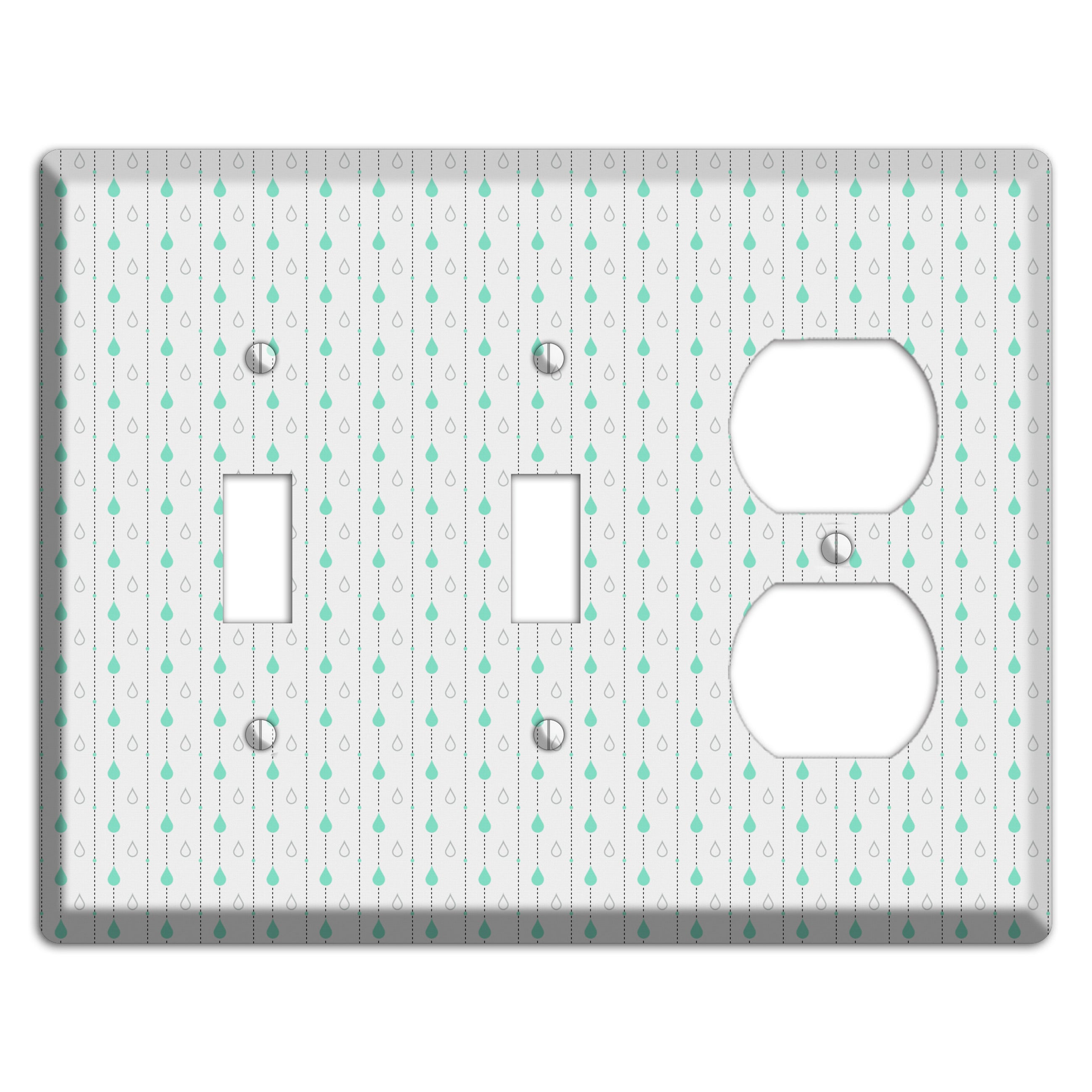 White and Blue Drops 2 Toggle / Duplex Wallplate