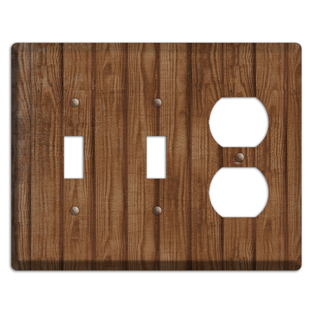 Old Copper Weathered Wood 2 Toggle / Duplex Wallplate